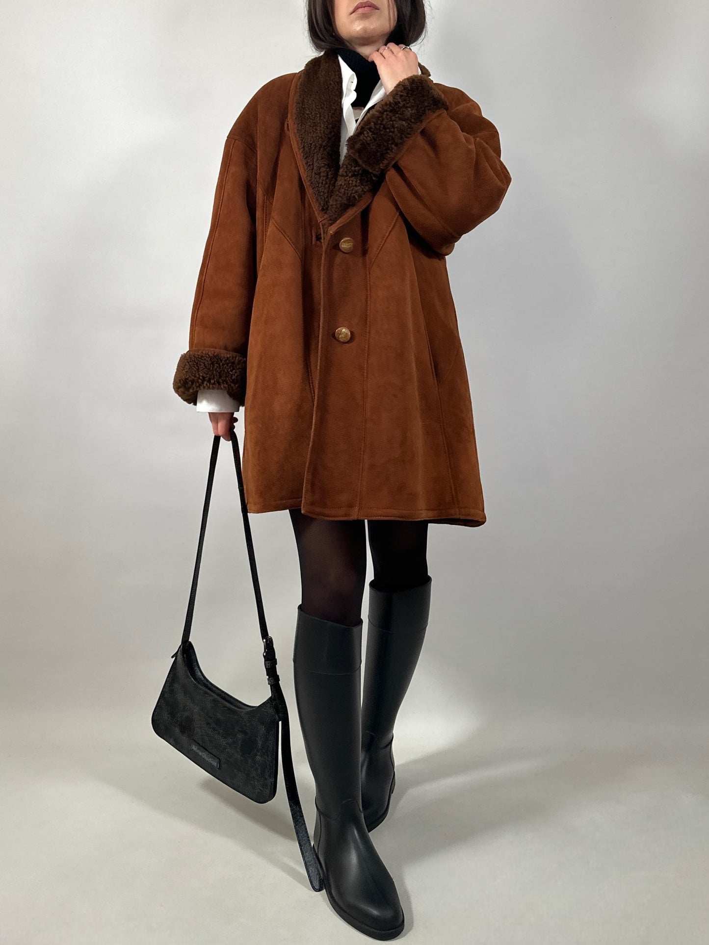 Vintage Shearling Suede Coat