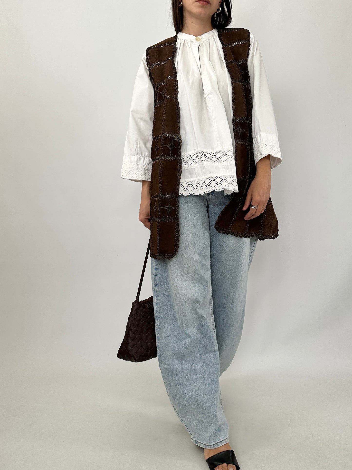 Vintage Boho Patchwork Leather Vest