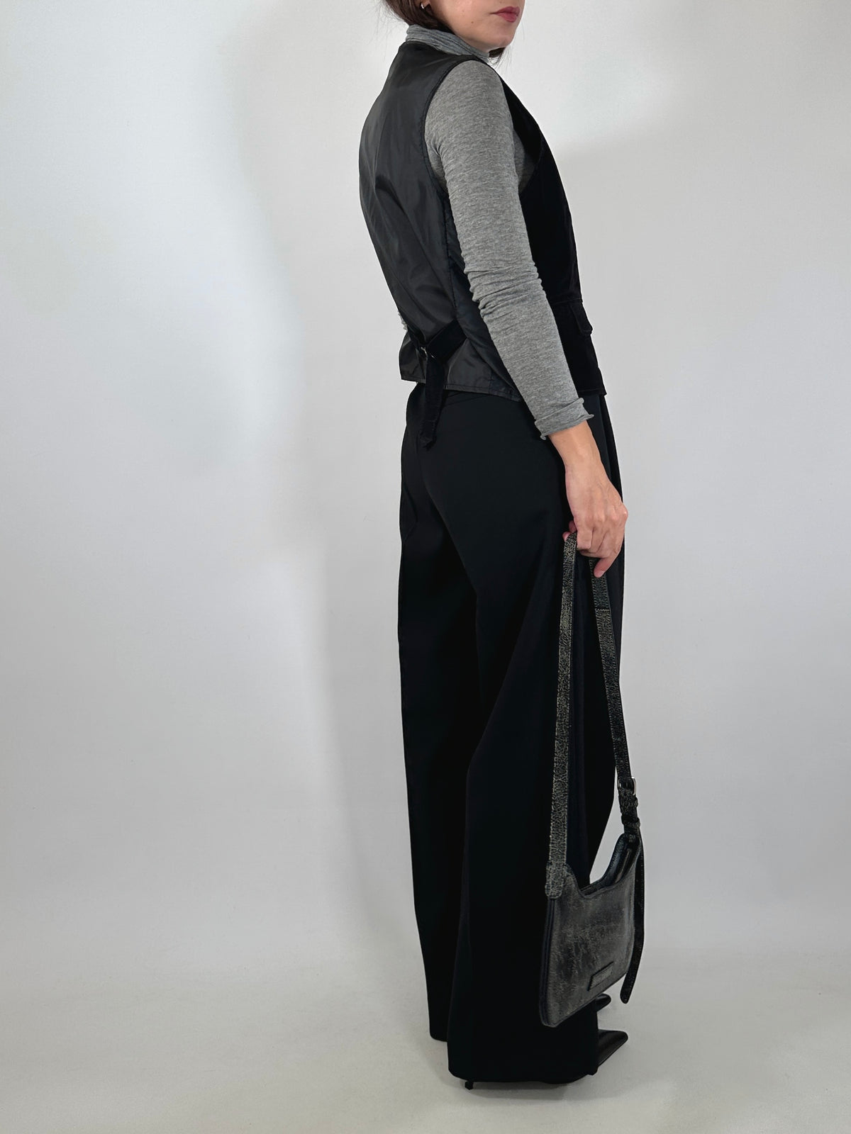 Vintage Black Suede Vest