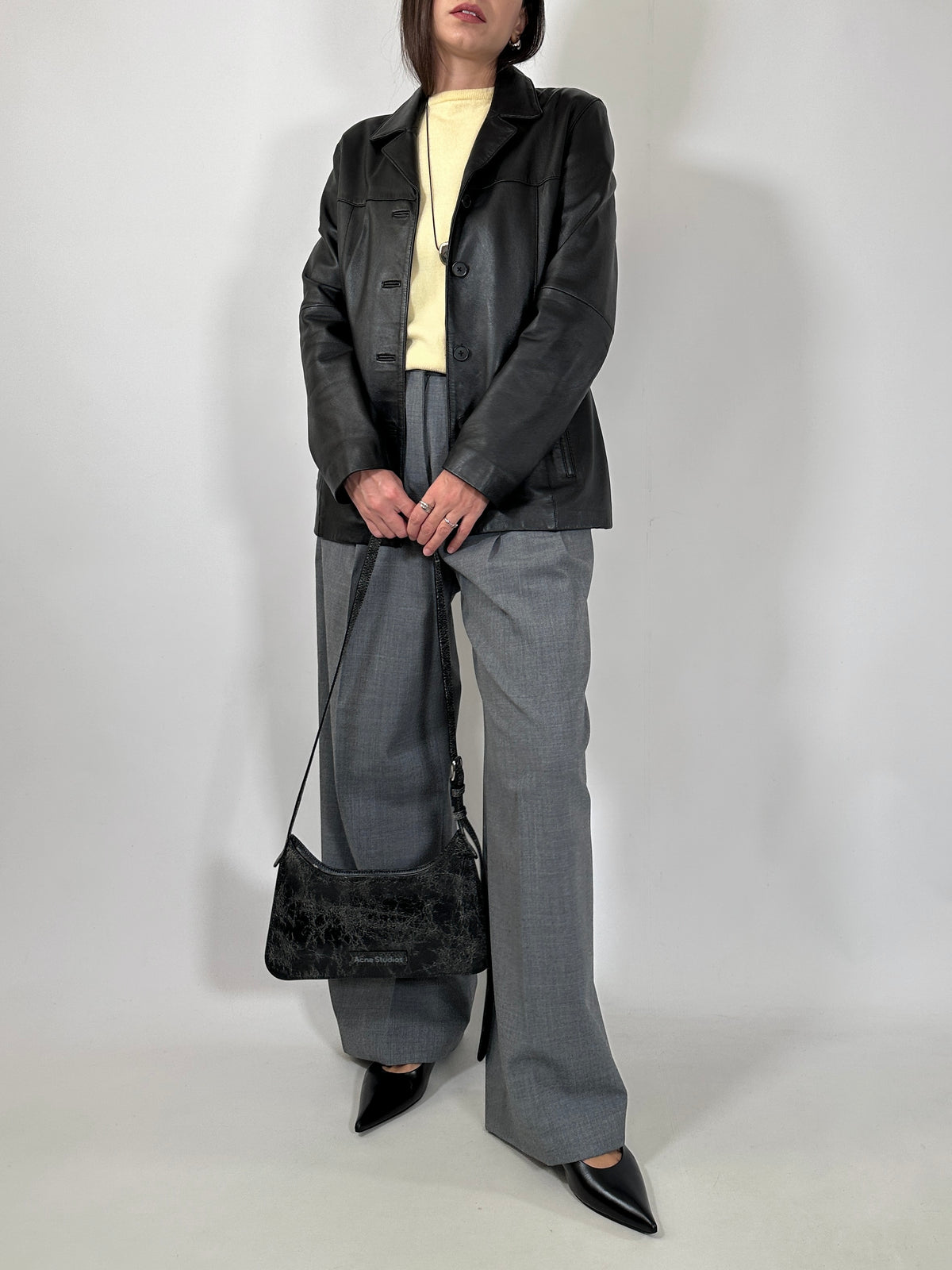 Black Lambskin Fitted Jacket