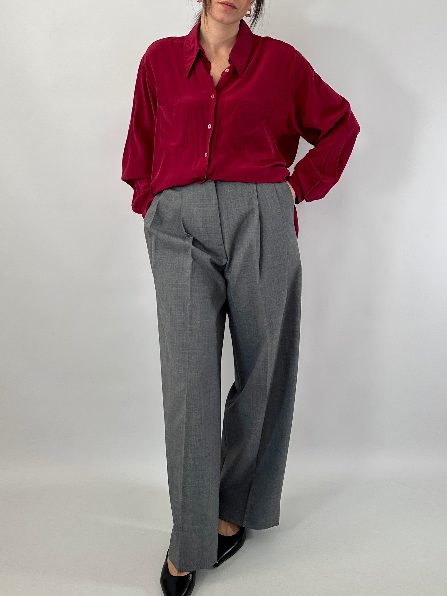 Pure silk cherry shirt