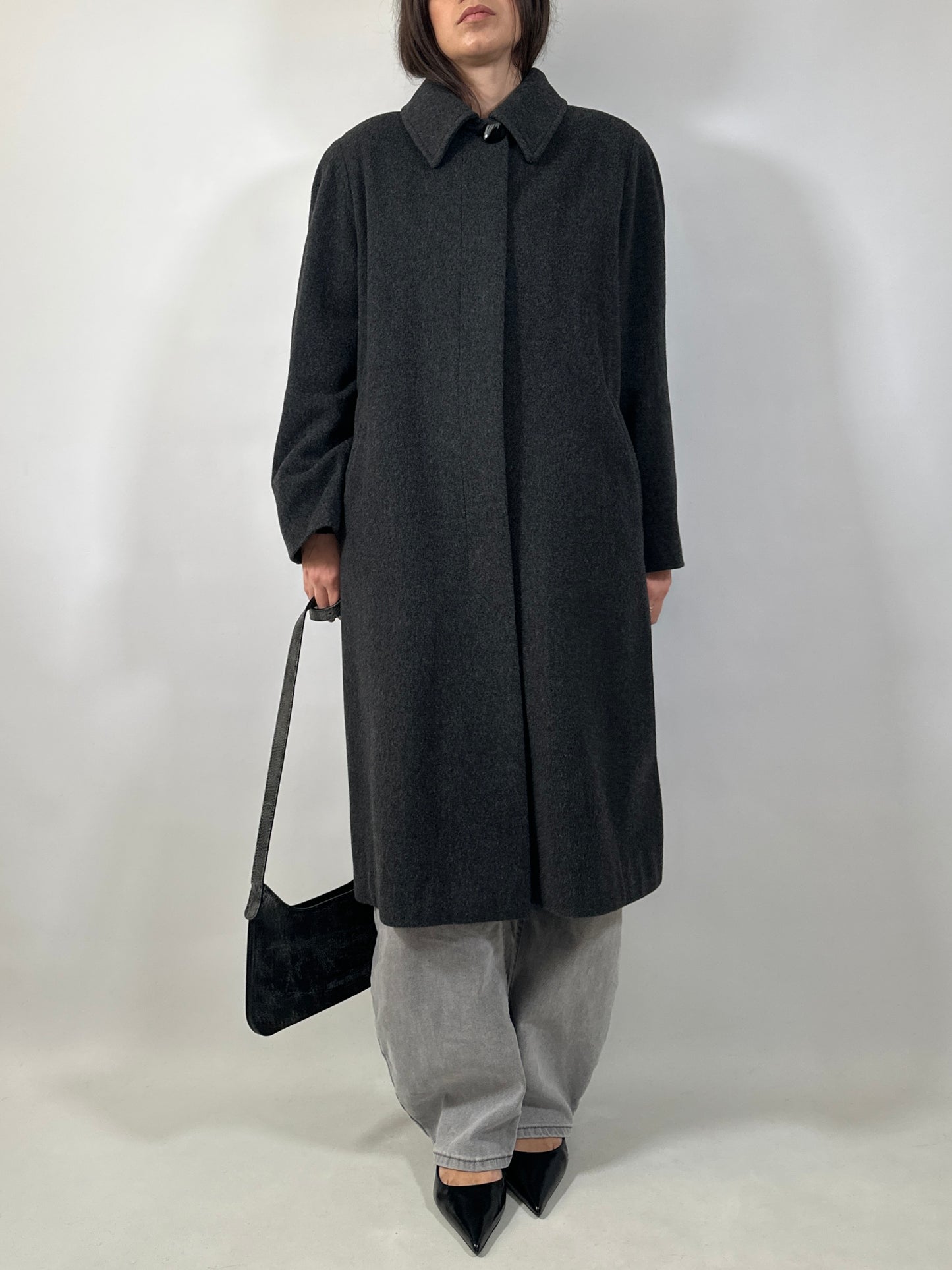 Classic Vintage Grey Wool Coat