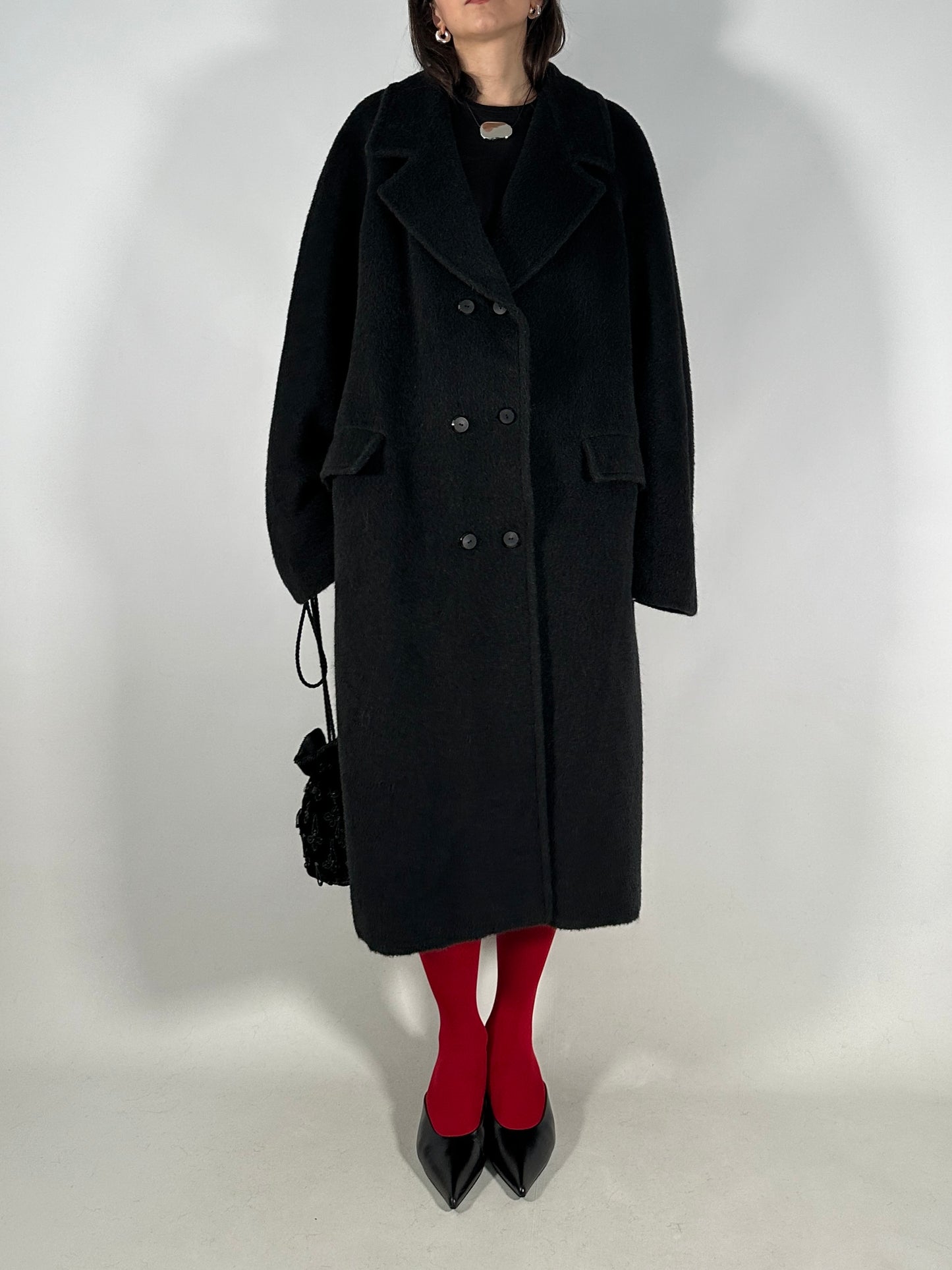 Vintage Black Alpaca Coat