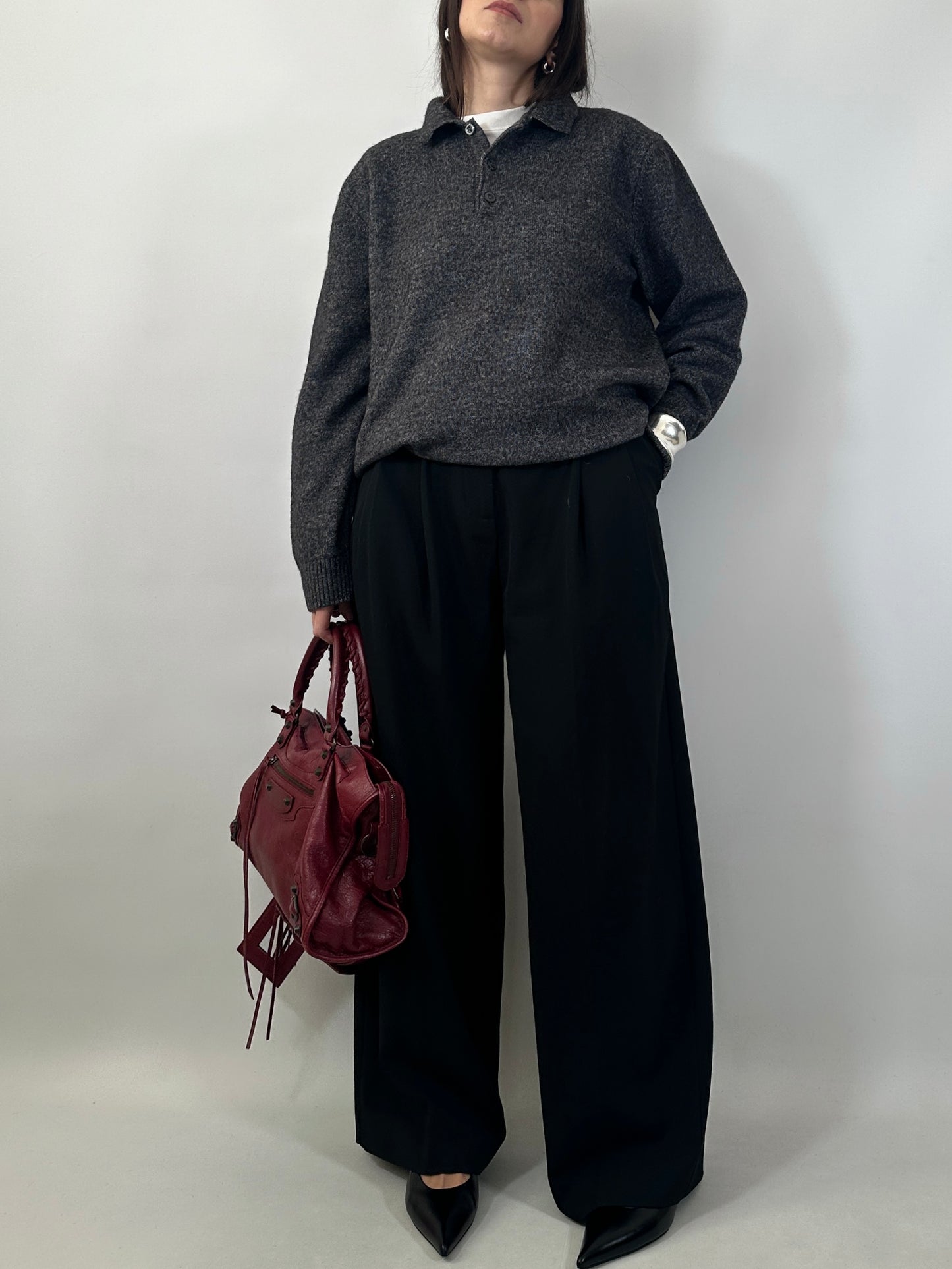 Wool&Alpaca Polo Collar Sweater