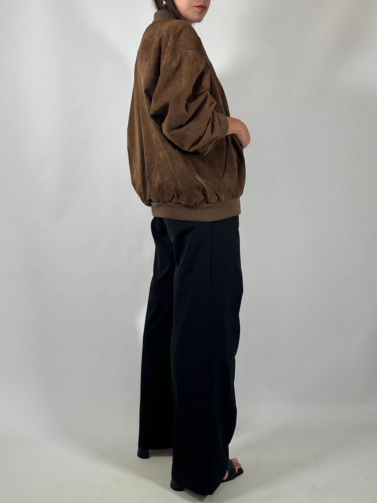 Vintage Suede Bomber Jacket