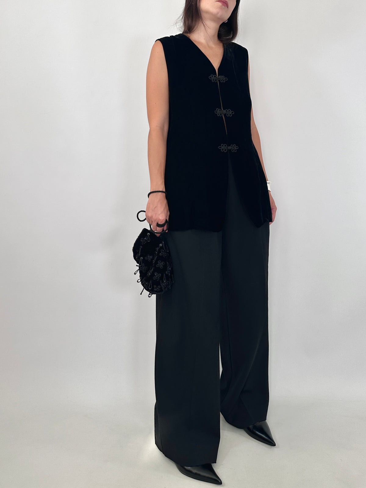Velvet Vest with Frog Closures