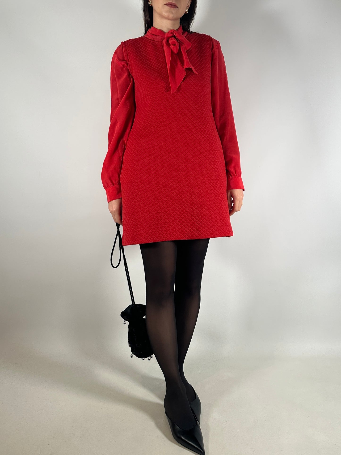 Love Moschino Quilted Red Shift Dress