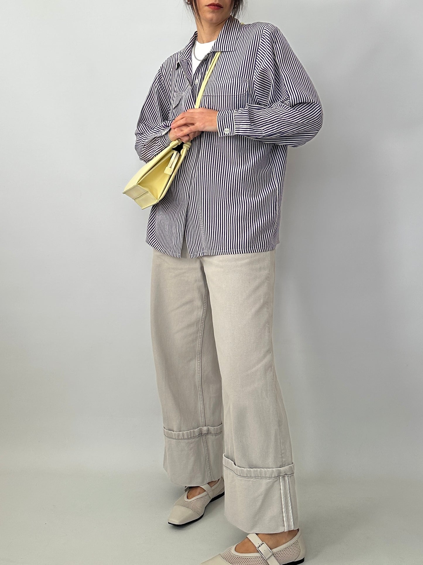 Pure silk striped shirt