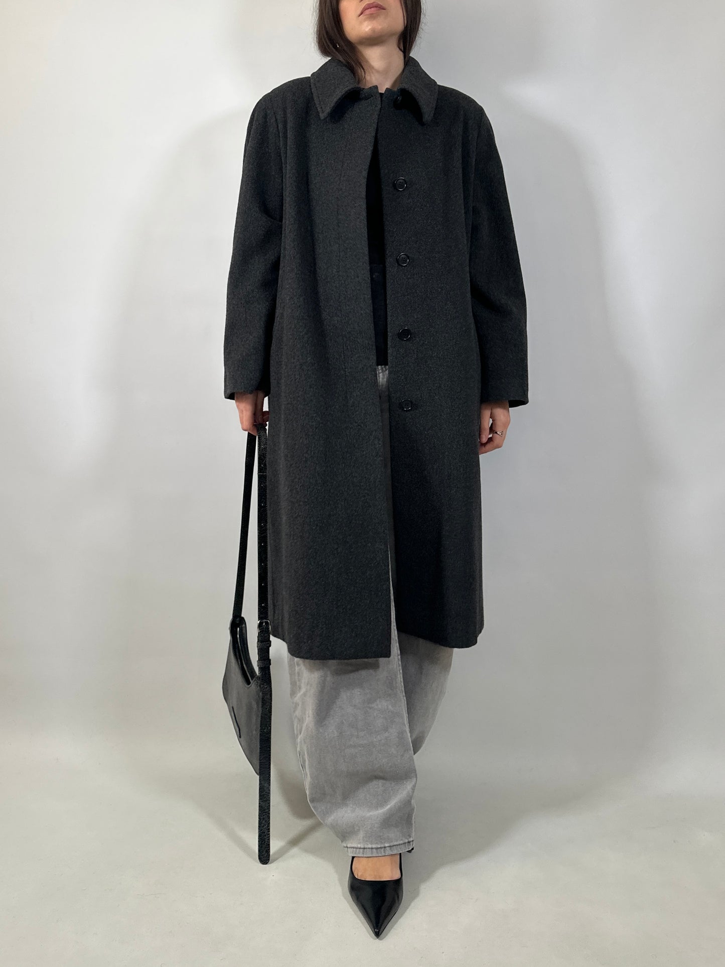 Classic Vintage Grey Wool Coat