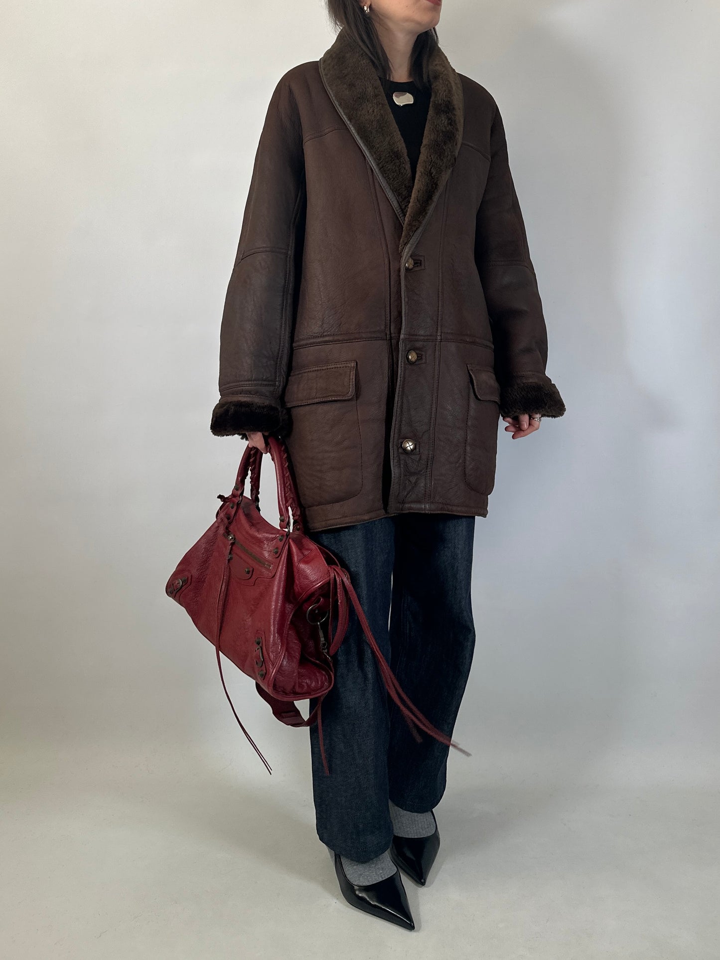 Vintage Brown Shearling Jacket