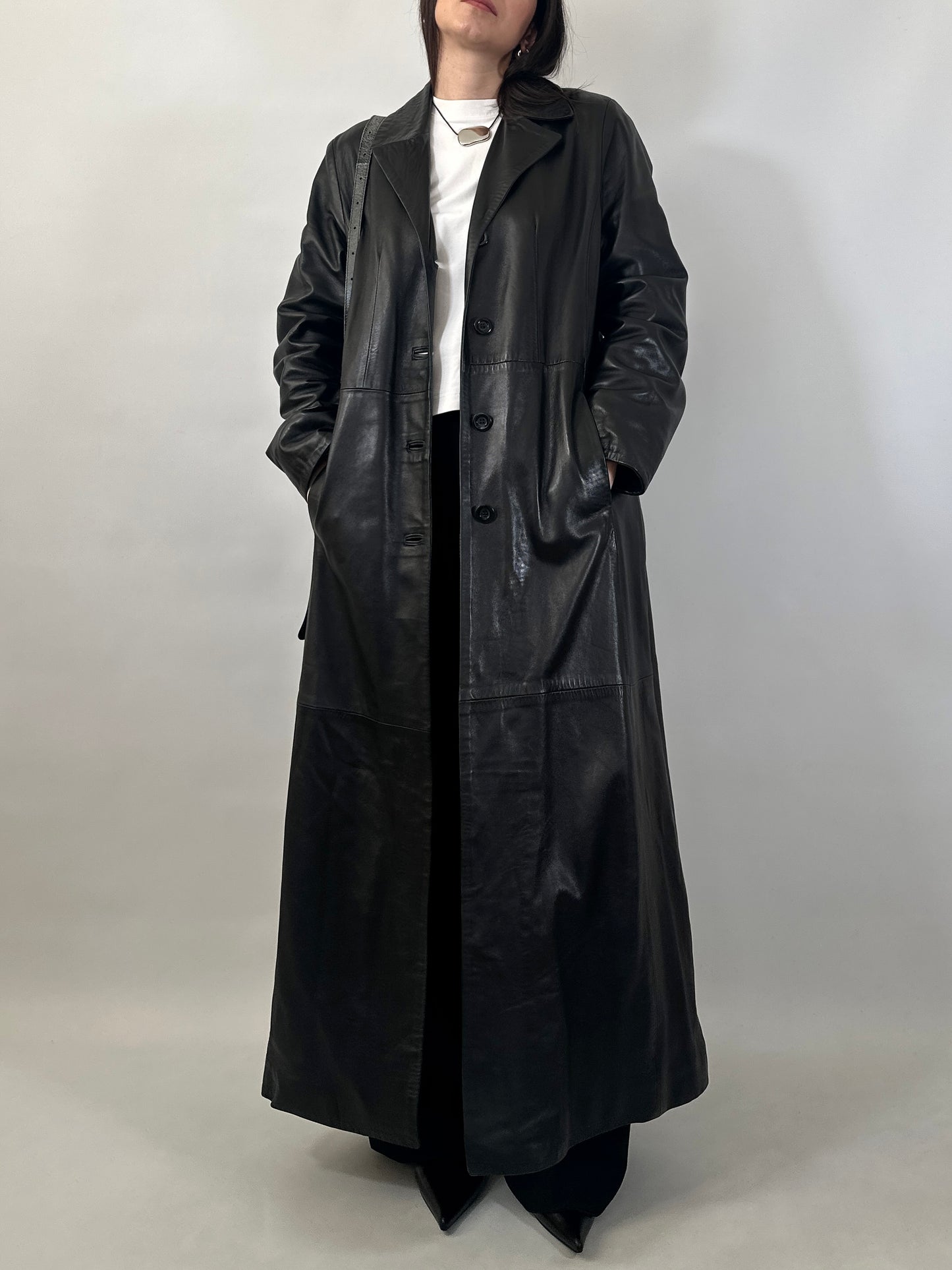 Extra-Long Soft Leather Coat
