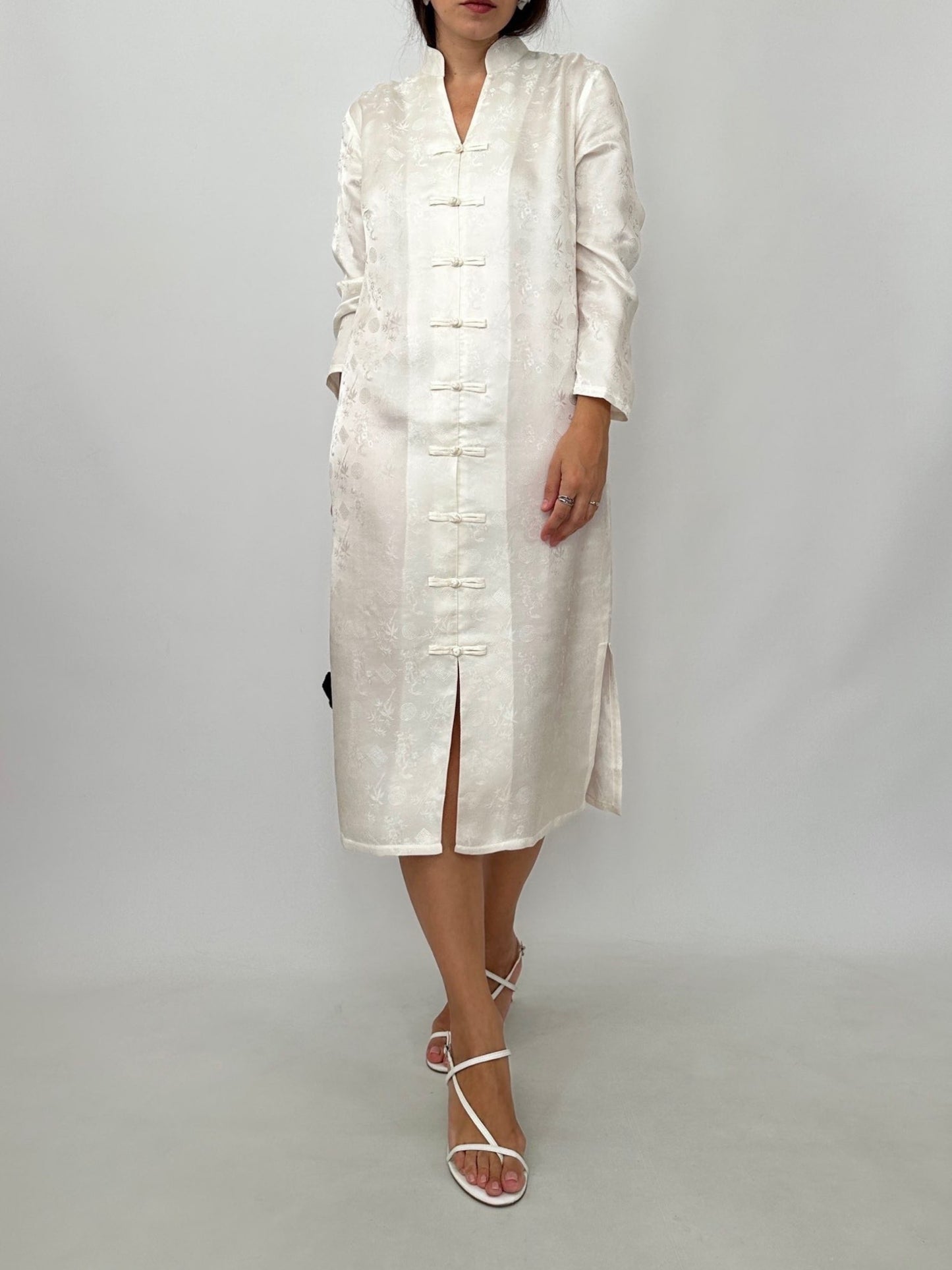 White Silk Oriental Dress - New with Tag