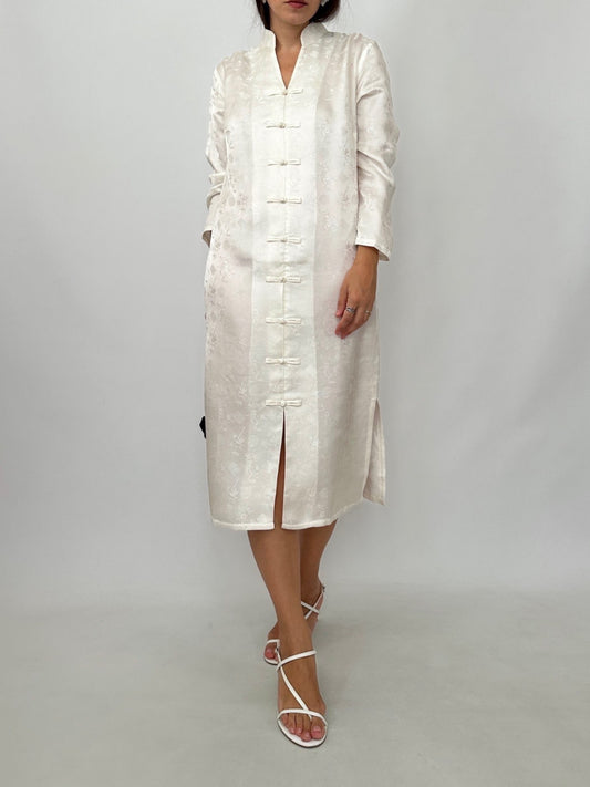 White Silk Oriental Dress - New with Tag