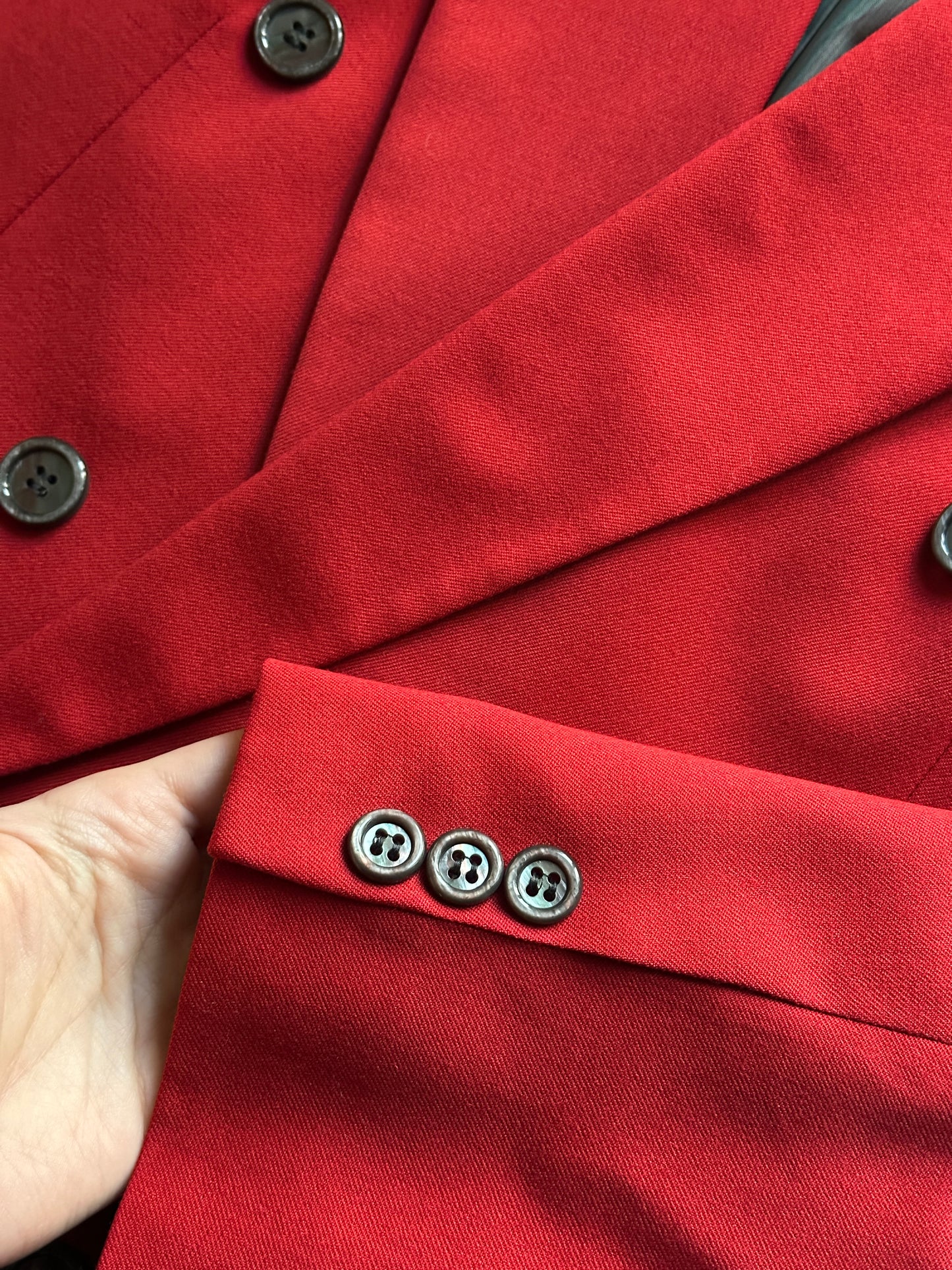 Vintage Oversize Red Wool Blazer