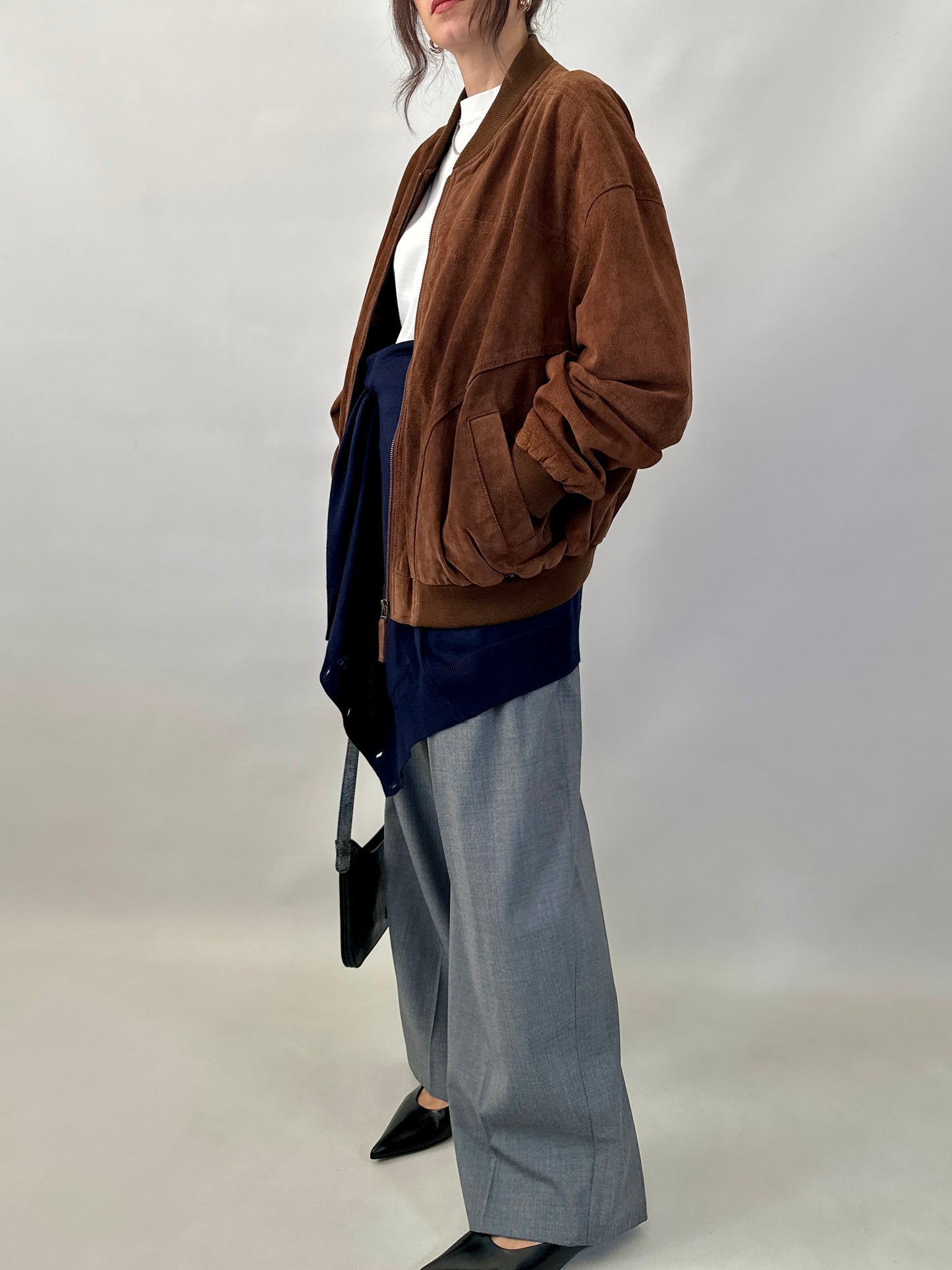 Real suede bomber jacket