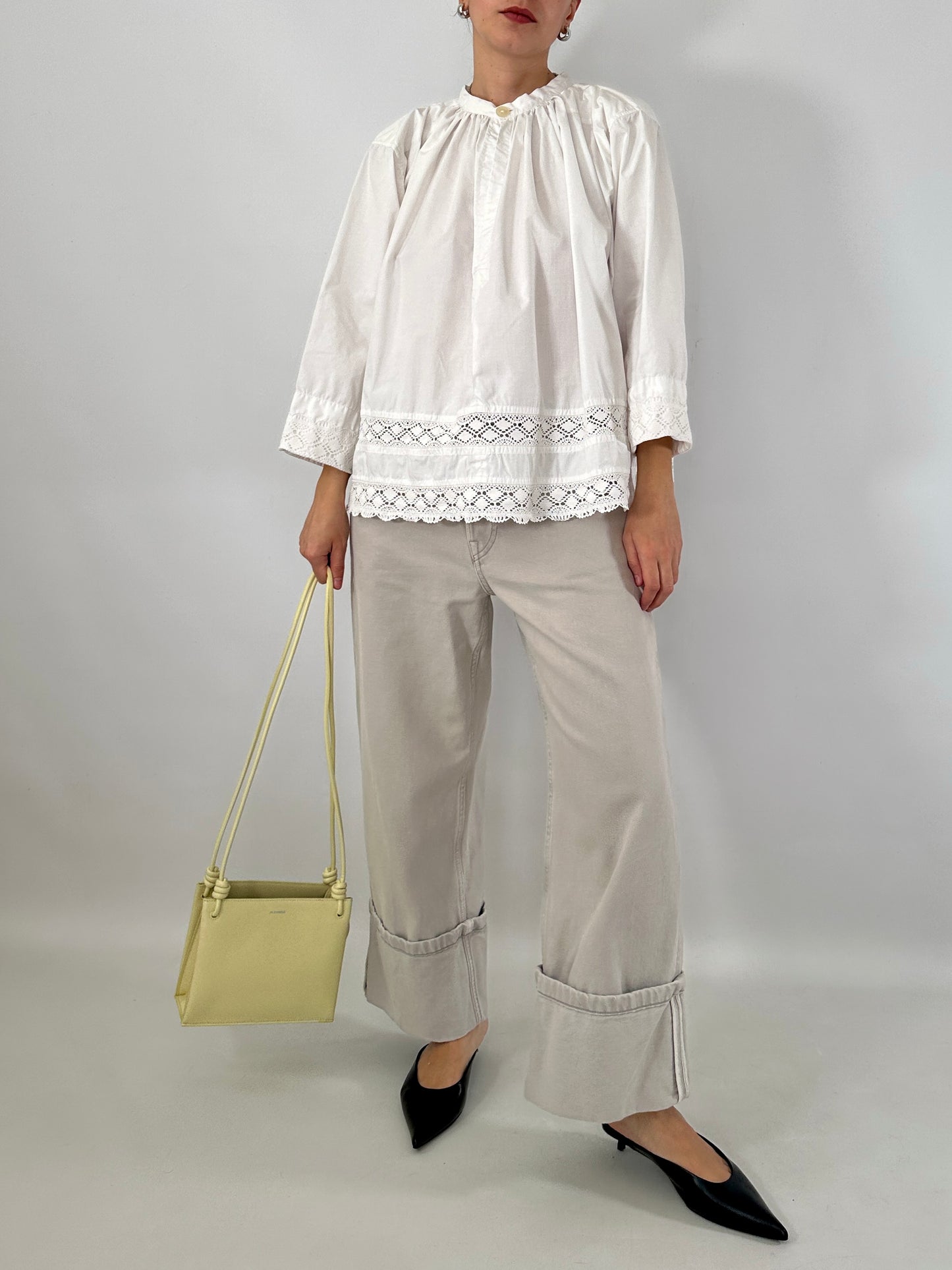 Vintage crochet panel blouse