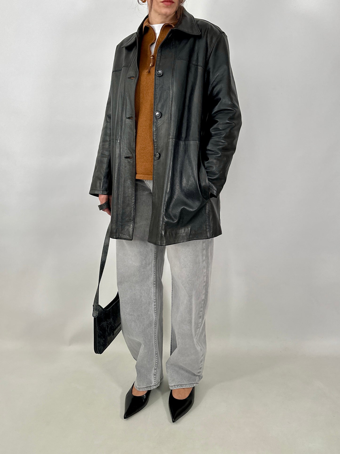 Classic real leather jacket