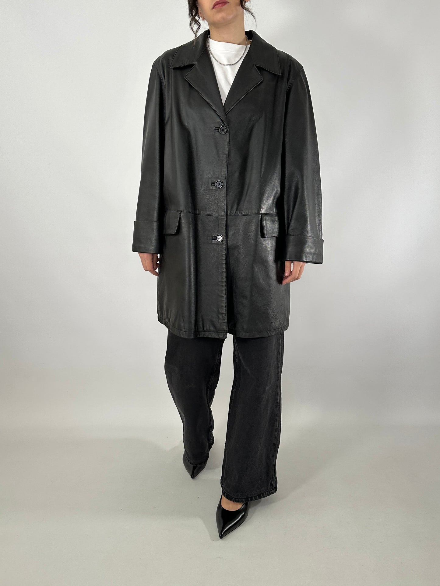 Long soft leather jacket