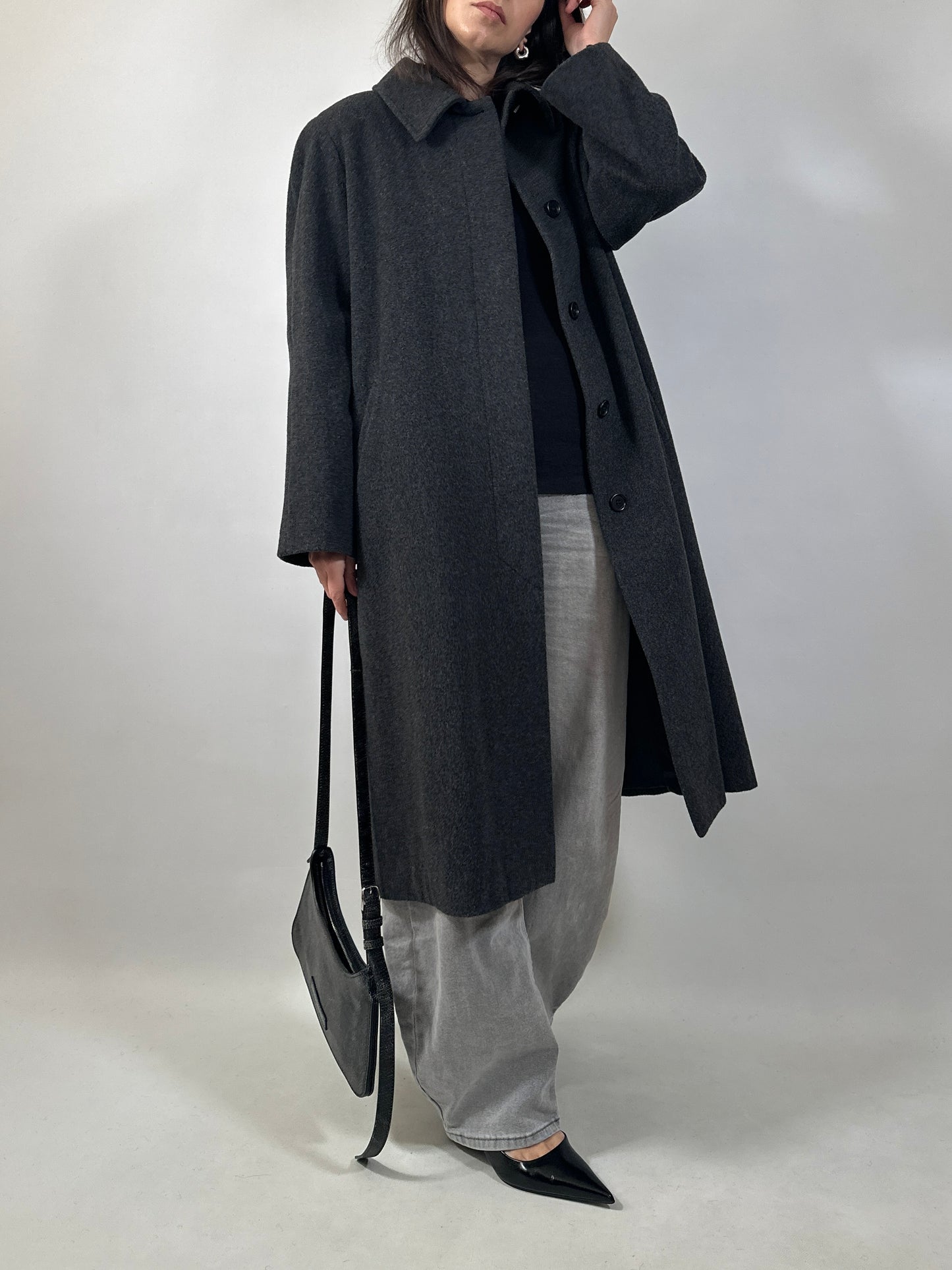 Classic Vintage Grey Wool Coat