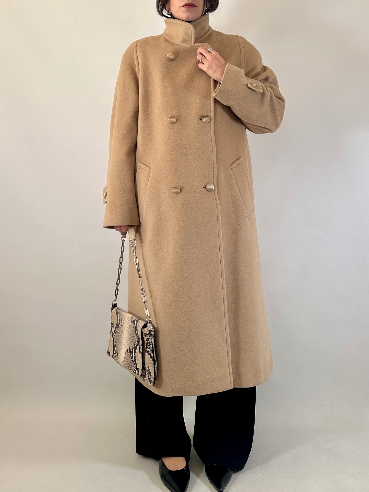 Vintage wool and cashmere long coat
