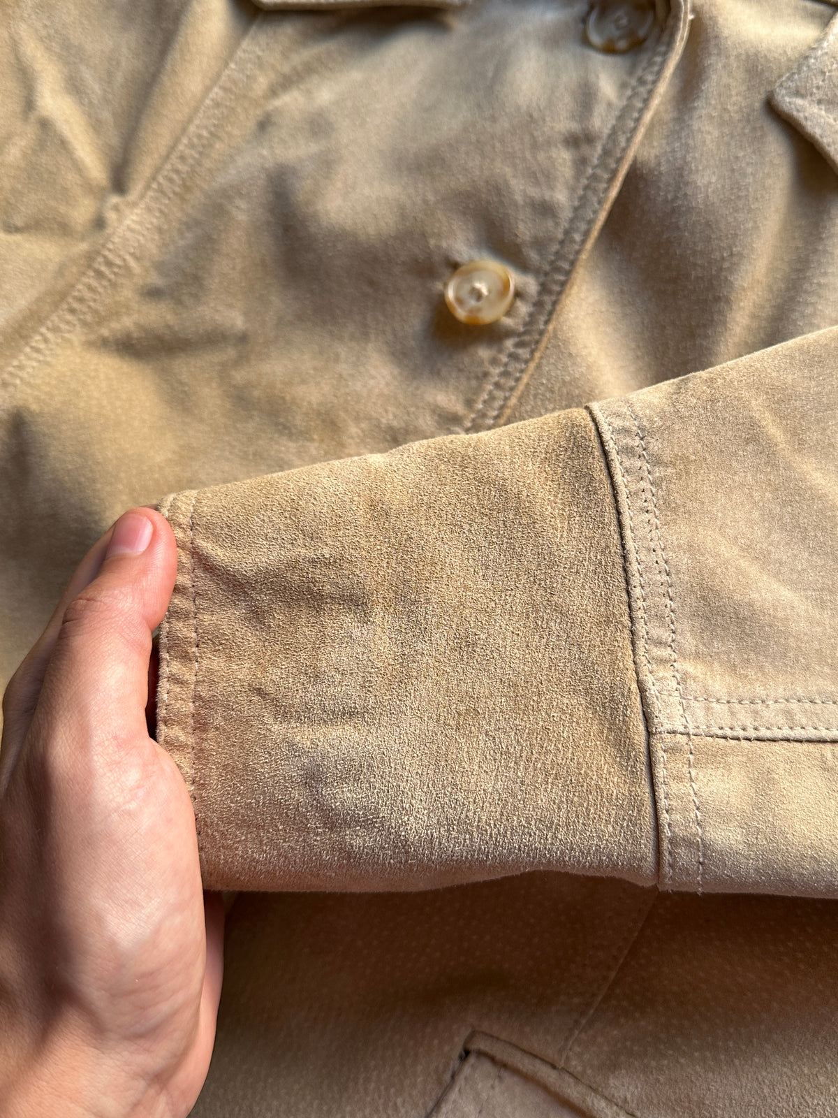 Beige Suede Safari Jacket