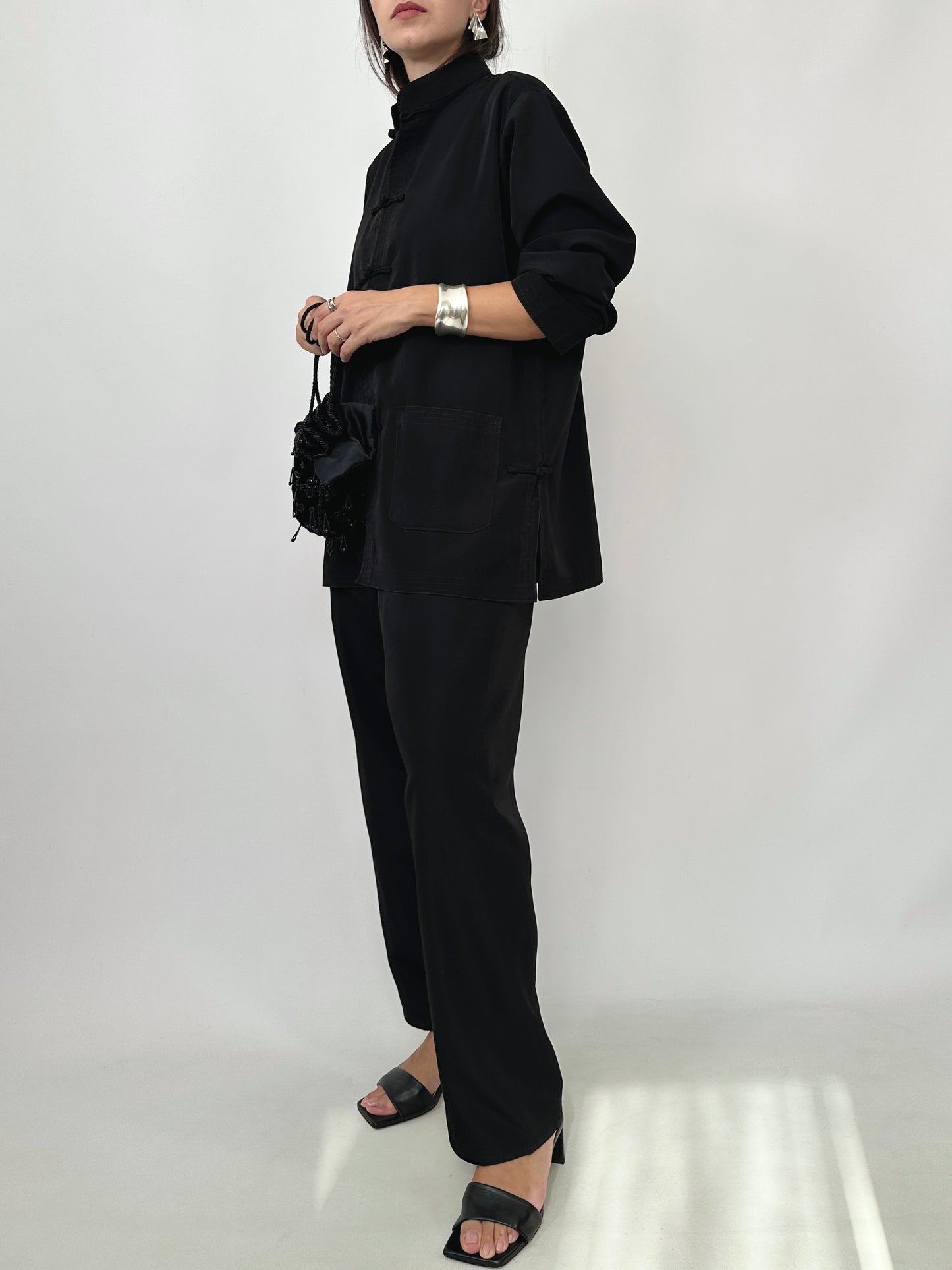 Black Silk Tang Set