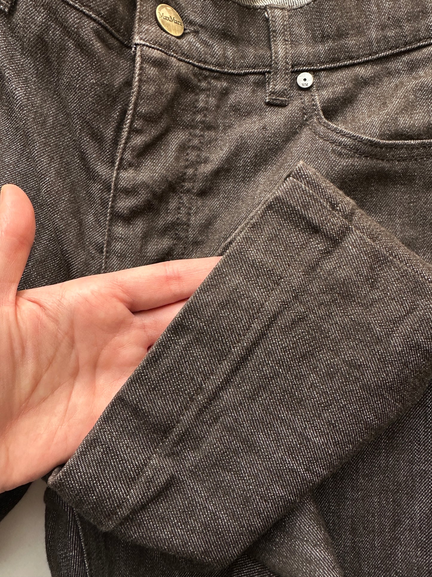 Max Mara chocolate straight jeans