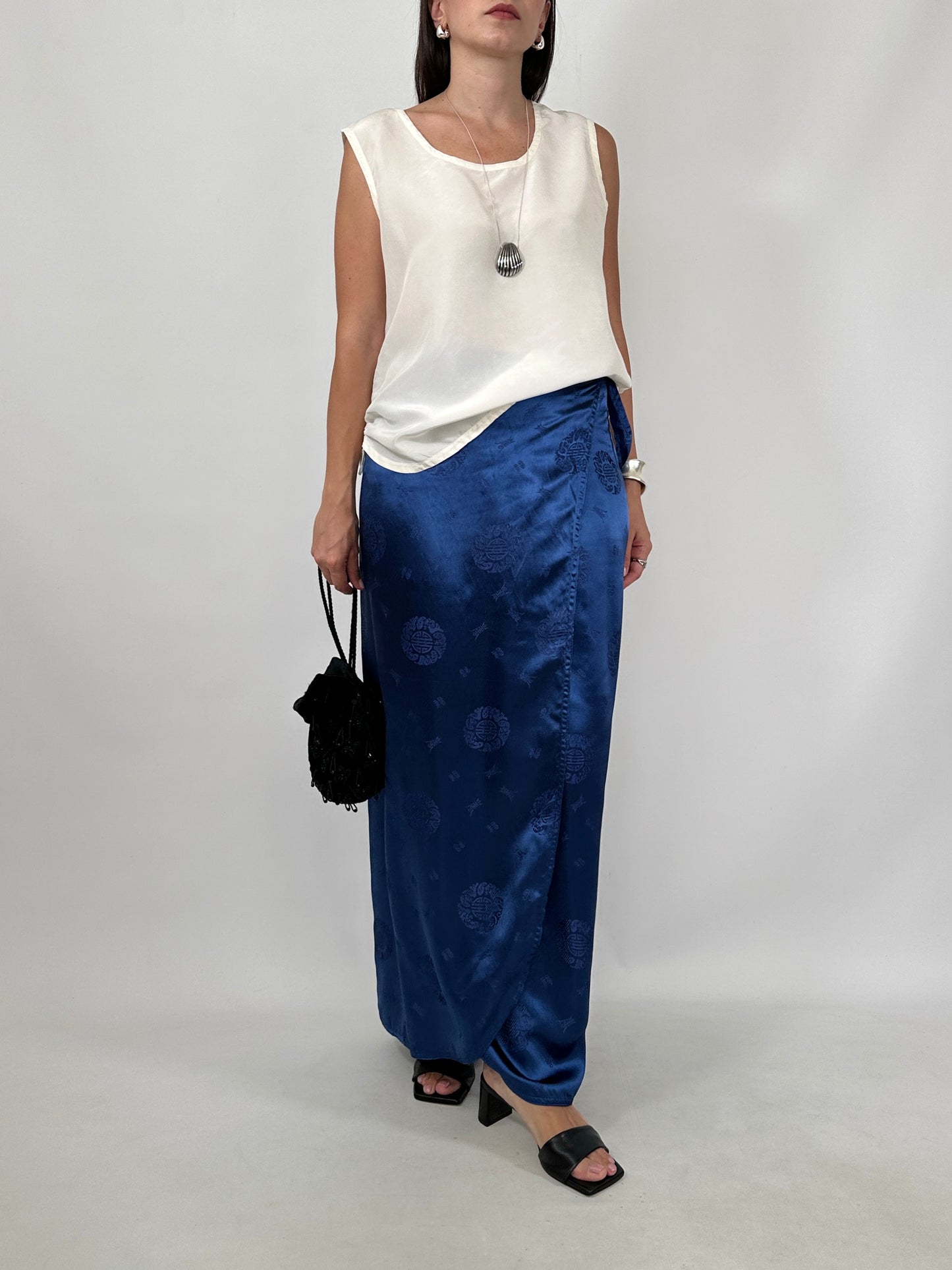 Side Drawstring Silk Top