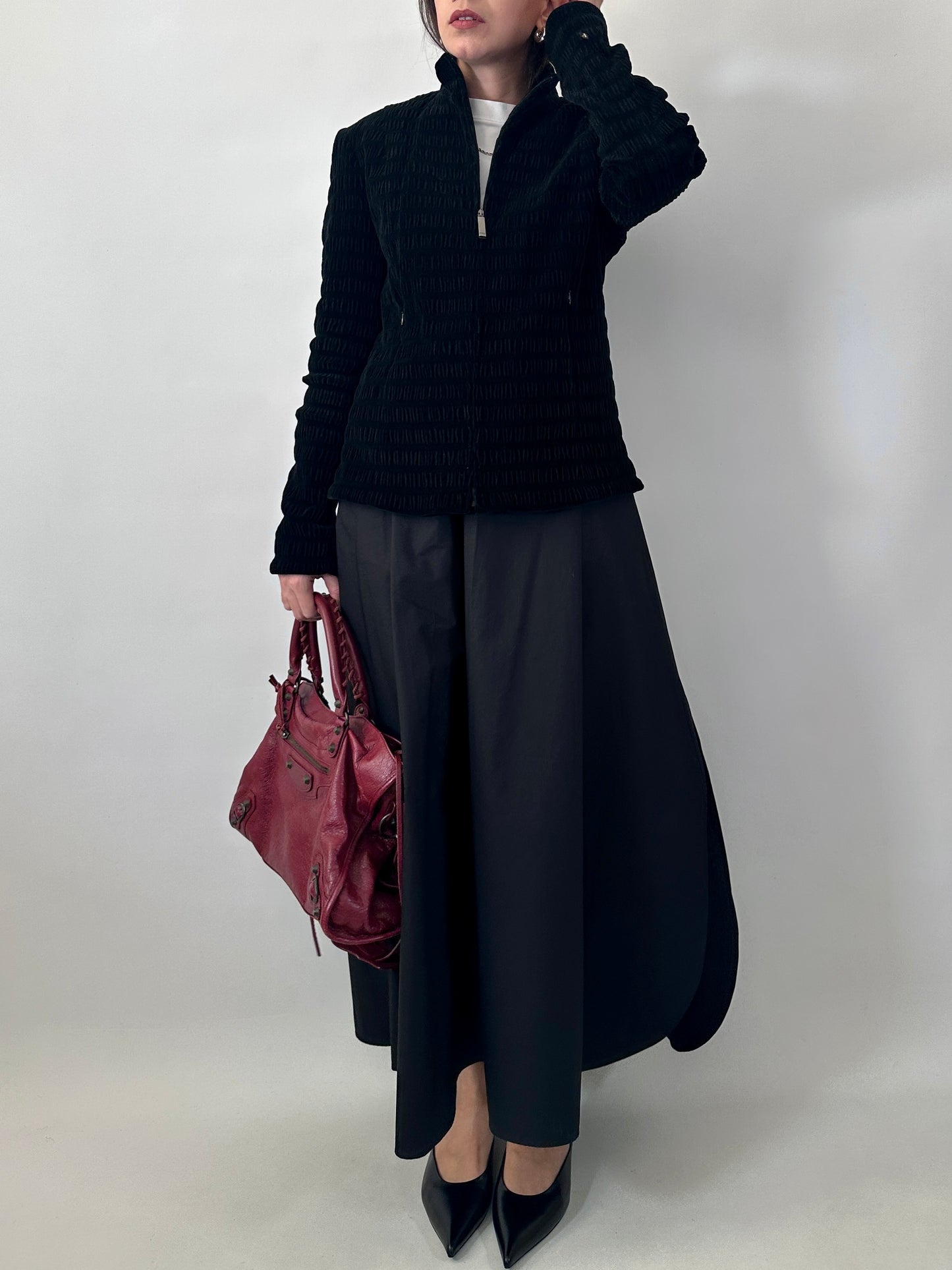 Vintage Ferré pleated velvet jacket