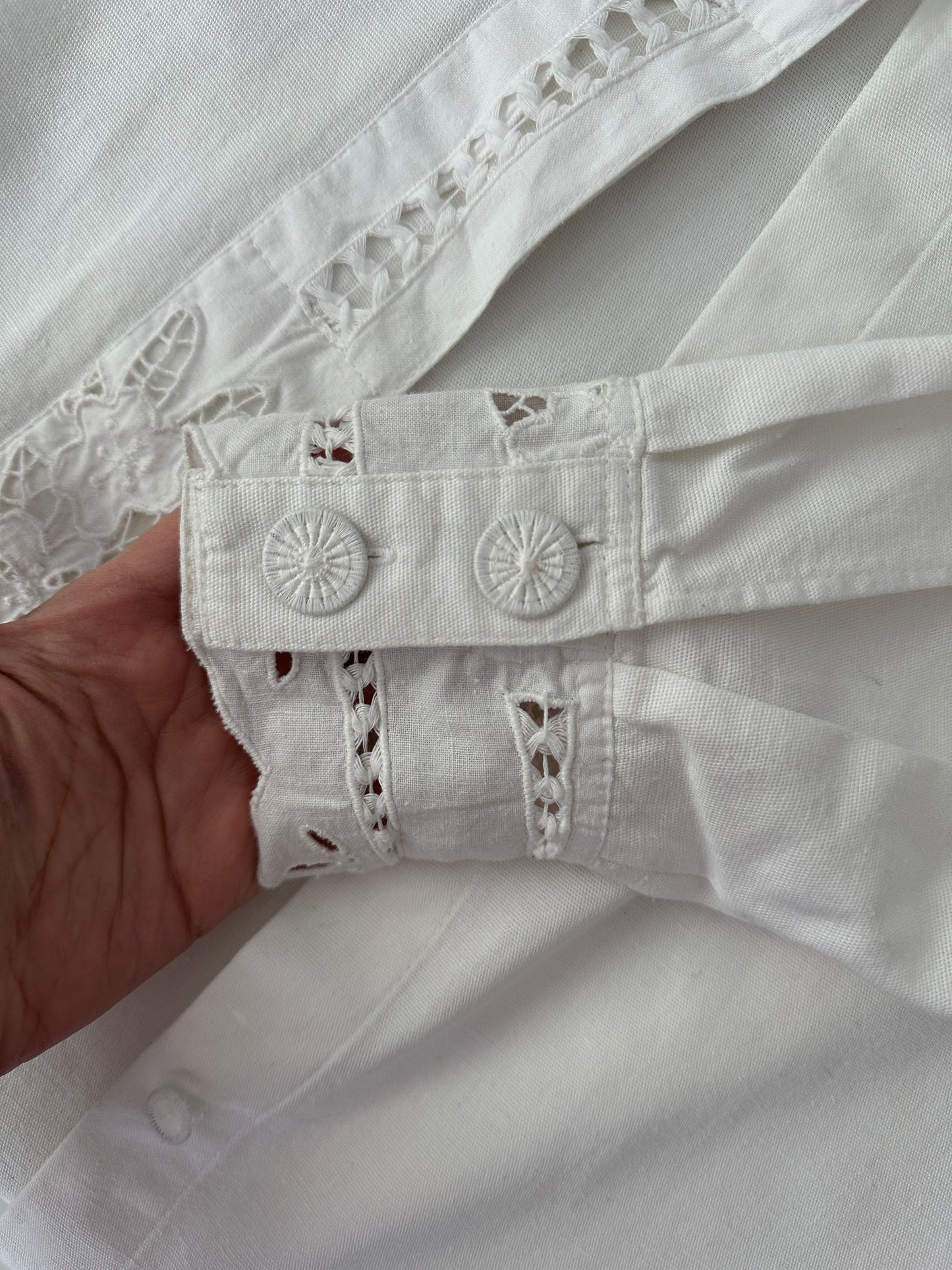 Hand-embroidered vintage white shirt