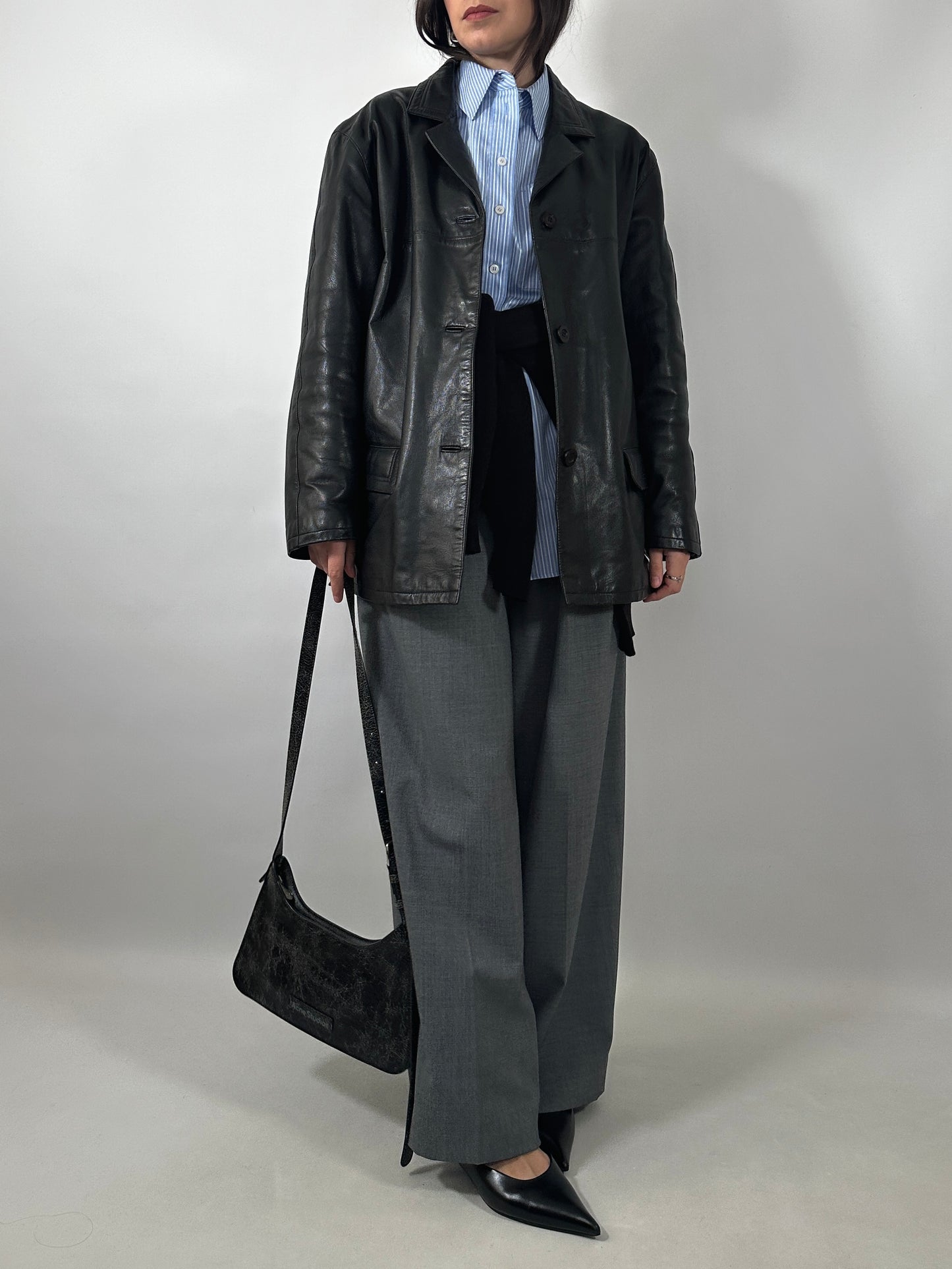 Classic Vintage Black Leather Jacket