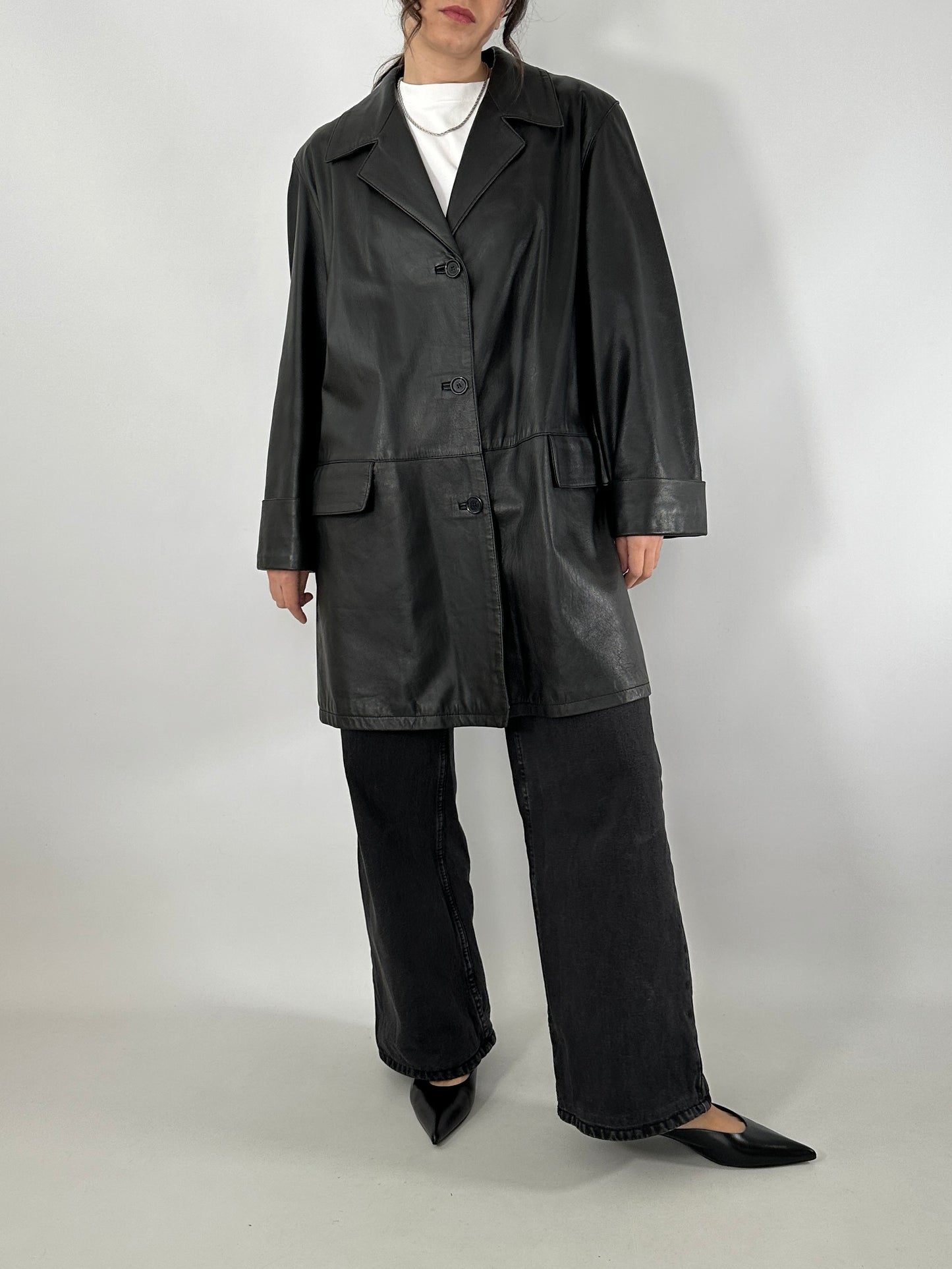 Long soft leather jacket