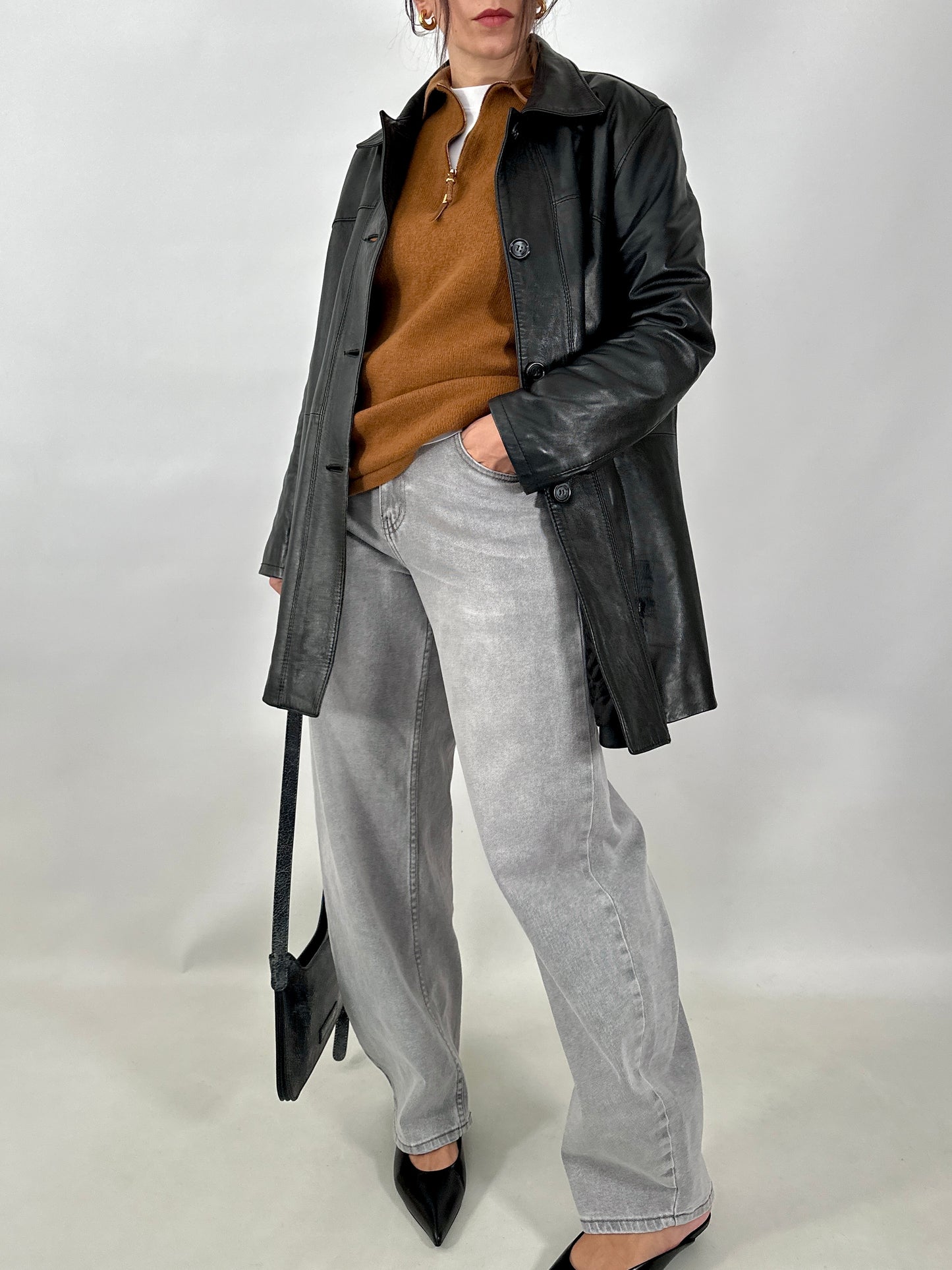 Classic real leather jacket