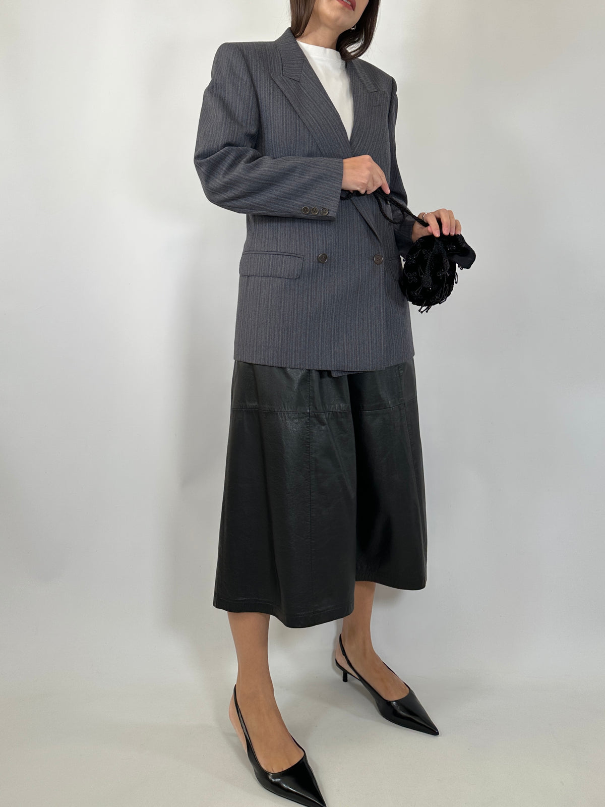 Vintage Grey Tailored Wool Blazer