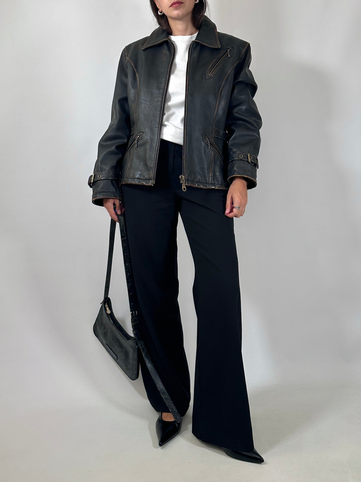 Vintage Distressed Leather Jacket