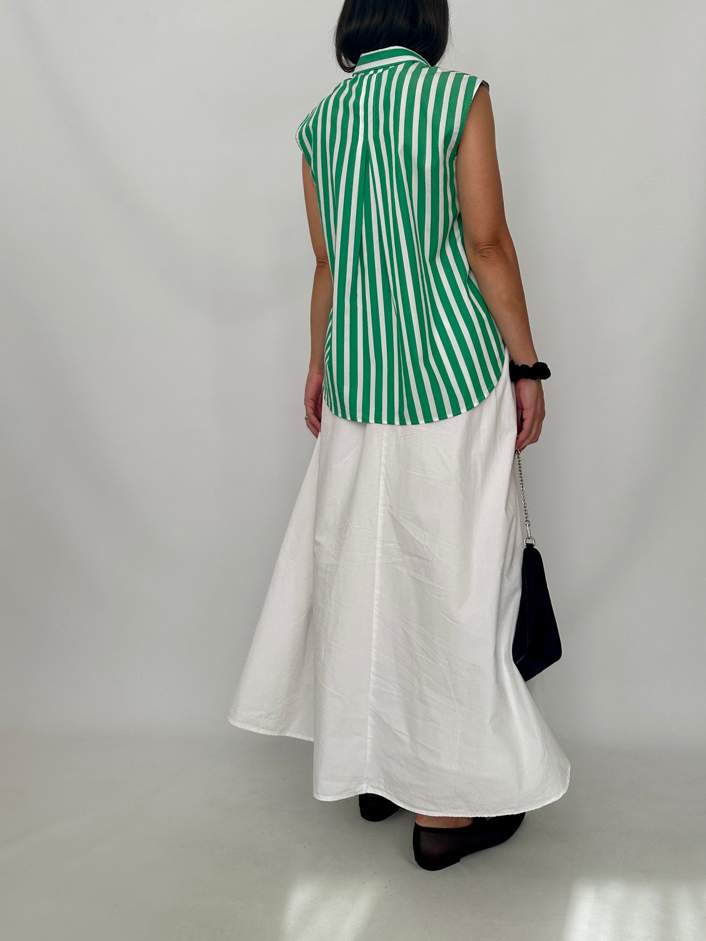 Green Striped Cotton Shirt