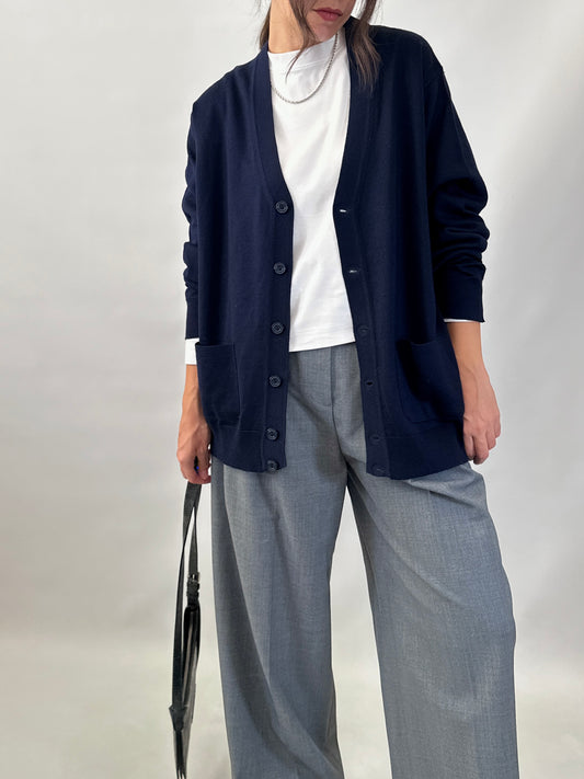 Essential blue cardigan