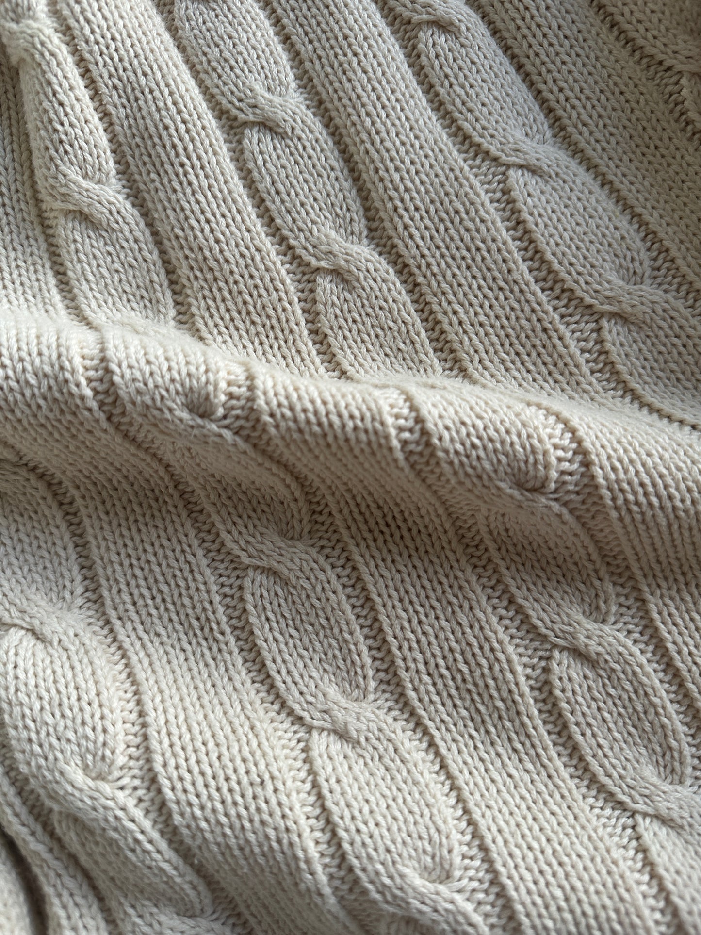 Cream Cable Knit Pure Cotton Sweater