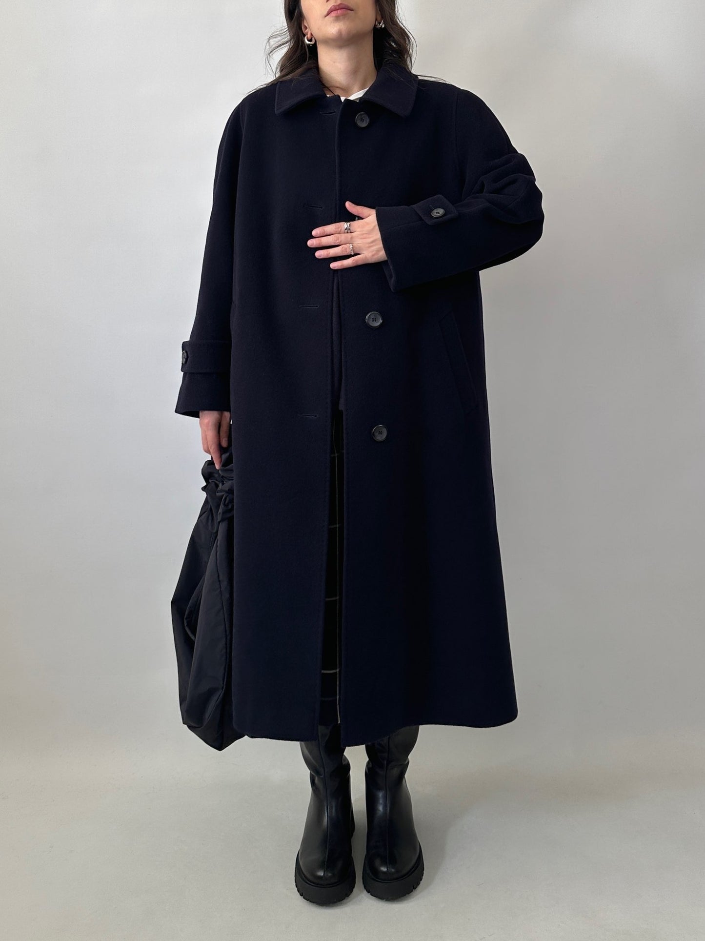 Vintage blue wool and angora coat
