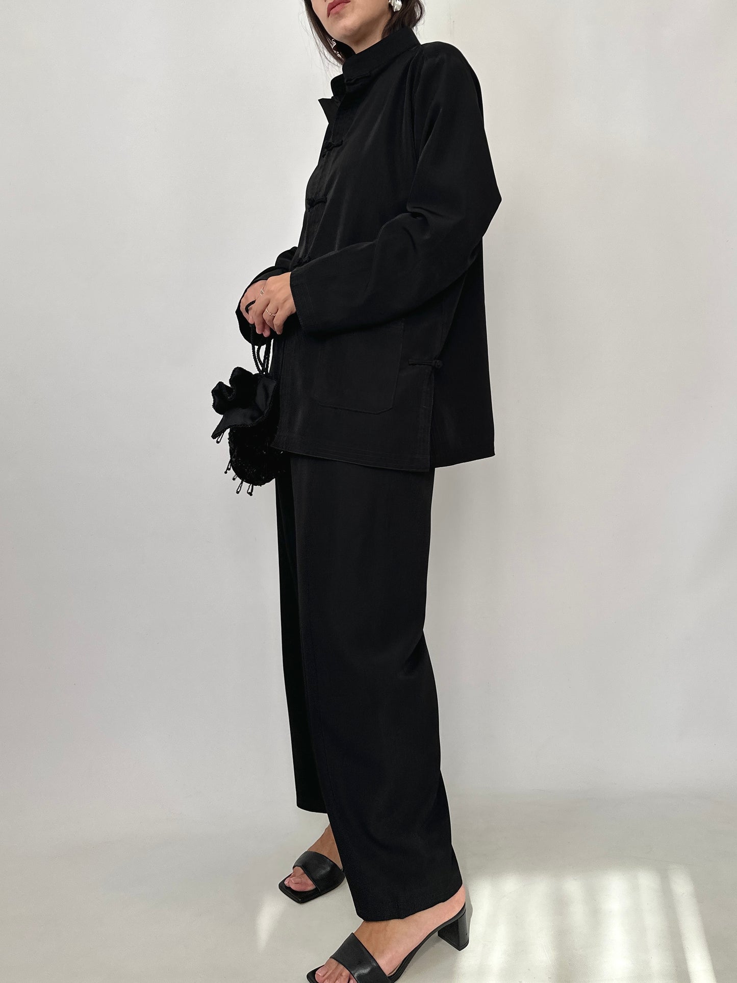 Black Silk Tang Set