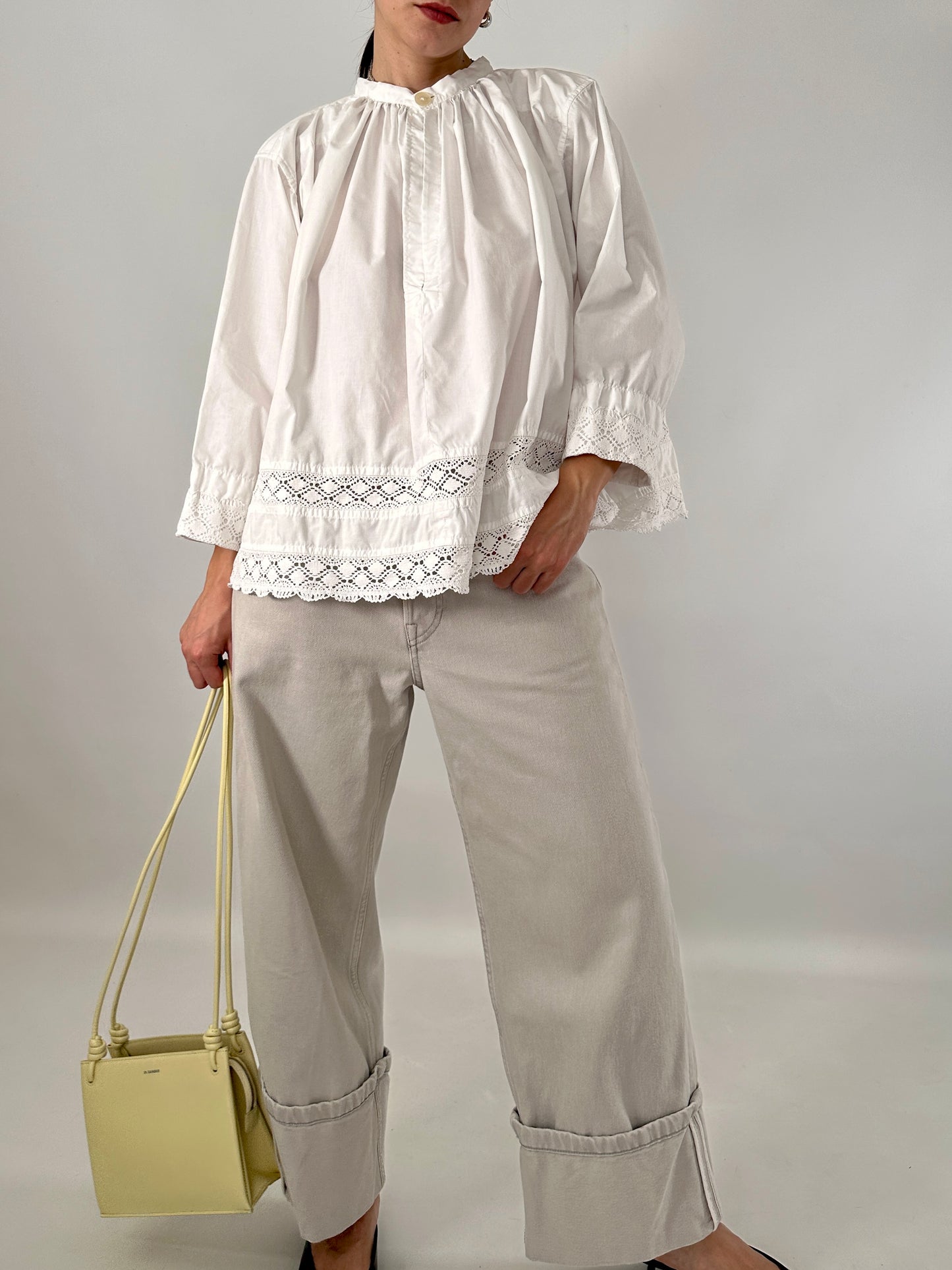 Vintage crochet panel blouse