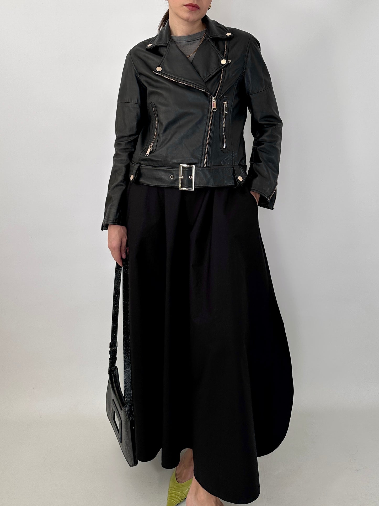 Soft leather biker jacket