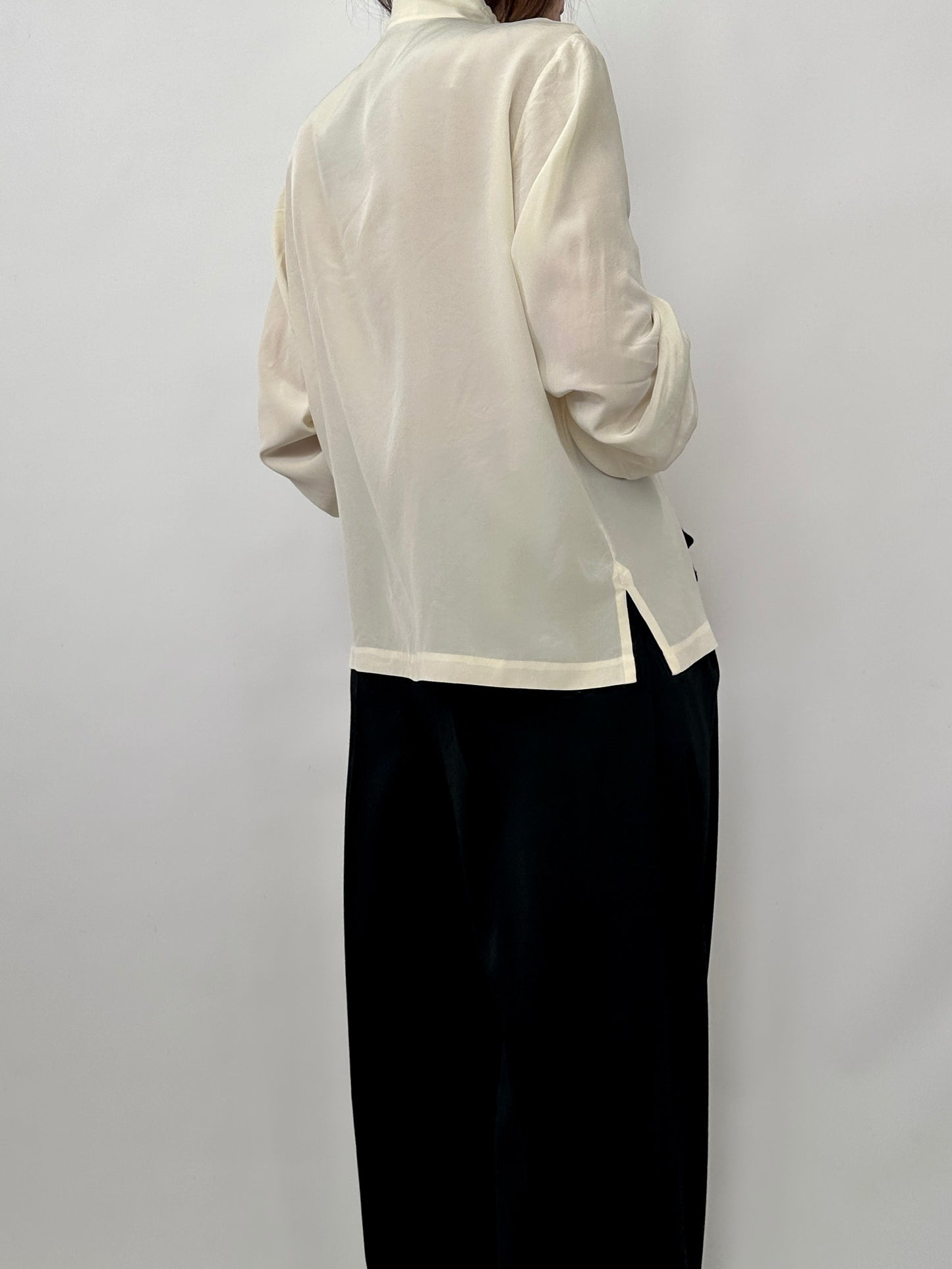 Hand-Embroidered Vintage Chinese Silk Blouse