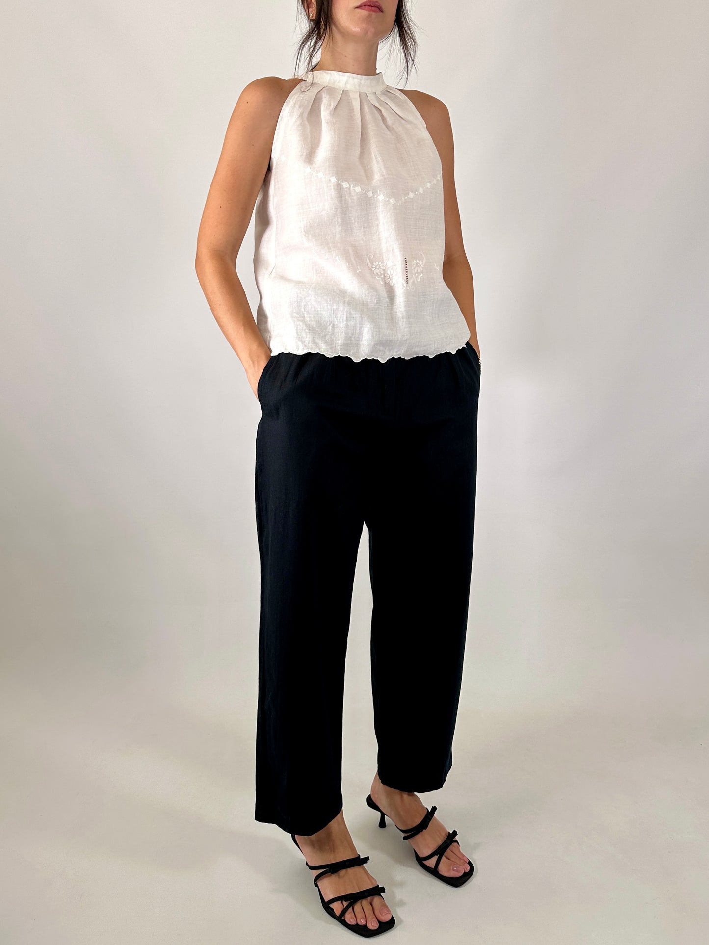 Vintage linen halter neck top