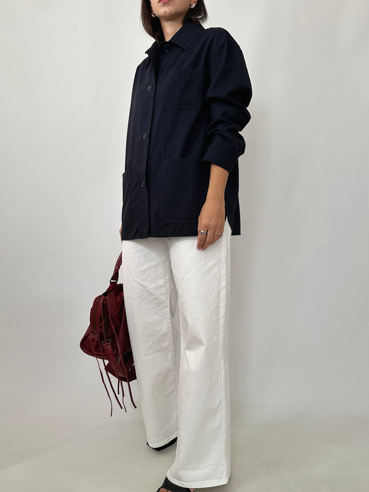 Max Mara Navy Wool Overshirt