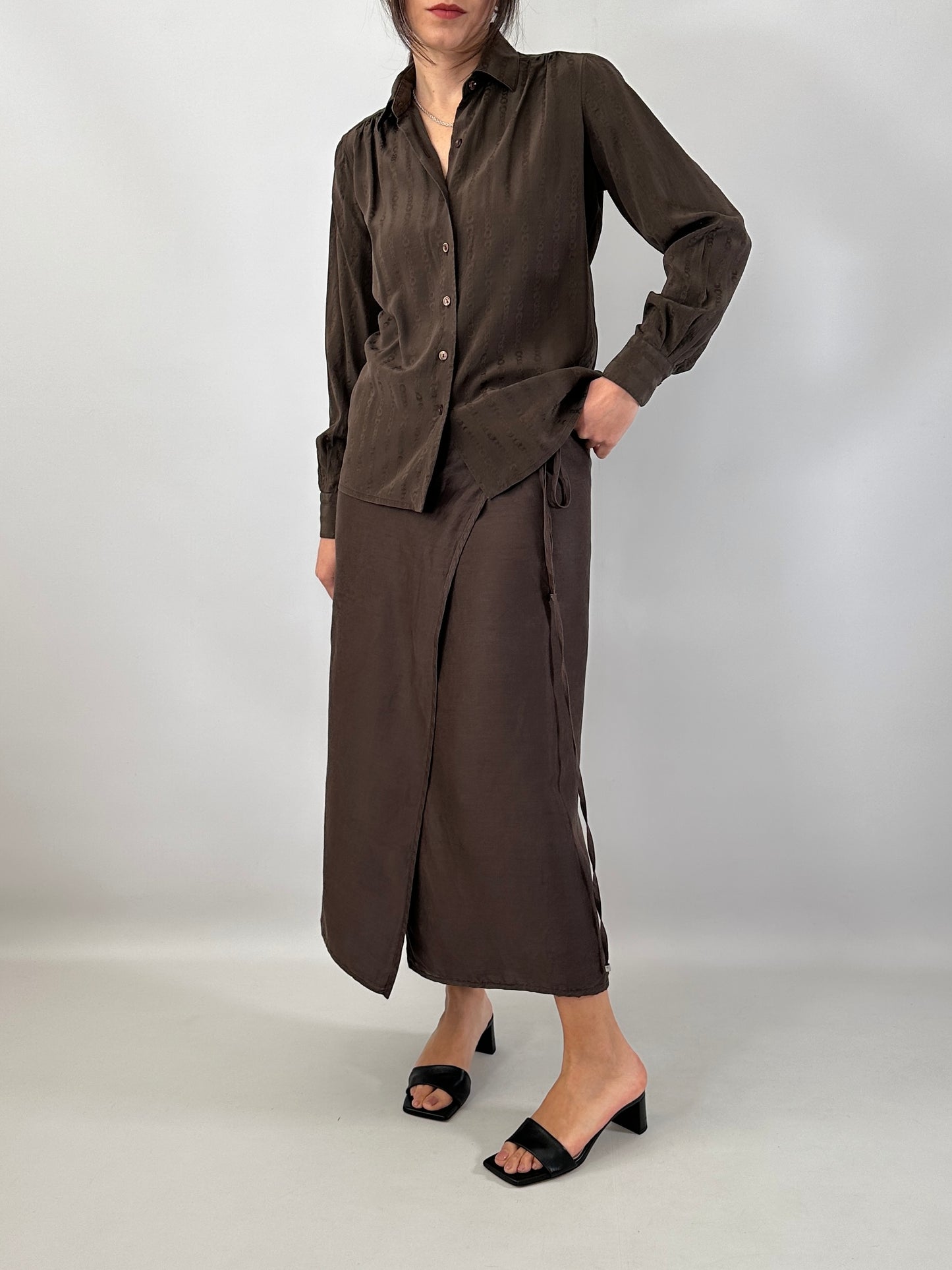 Vintage jacquard silk shirt