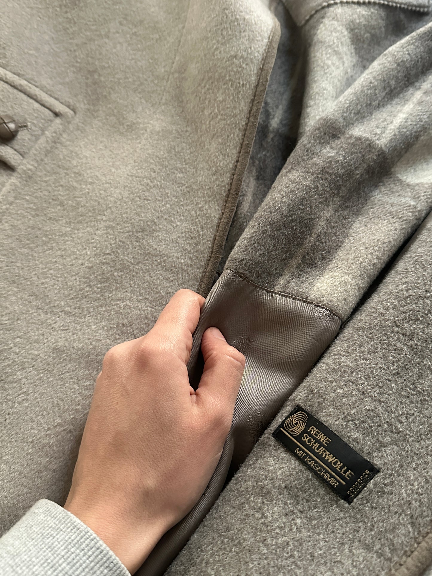 Vintage Wool & Cashmere Coat with Contrast Collar & Cuffs