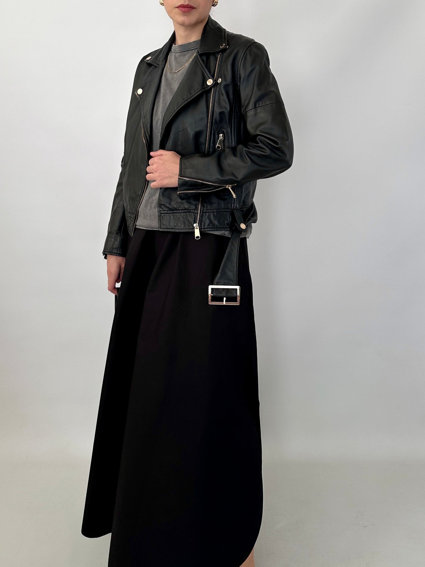 Soft leather biker jacket