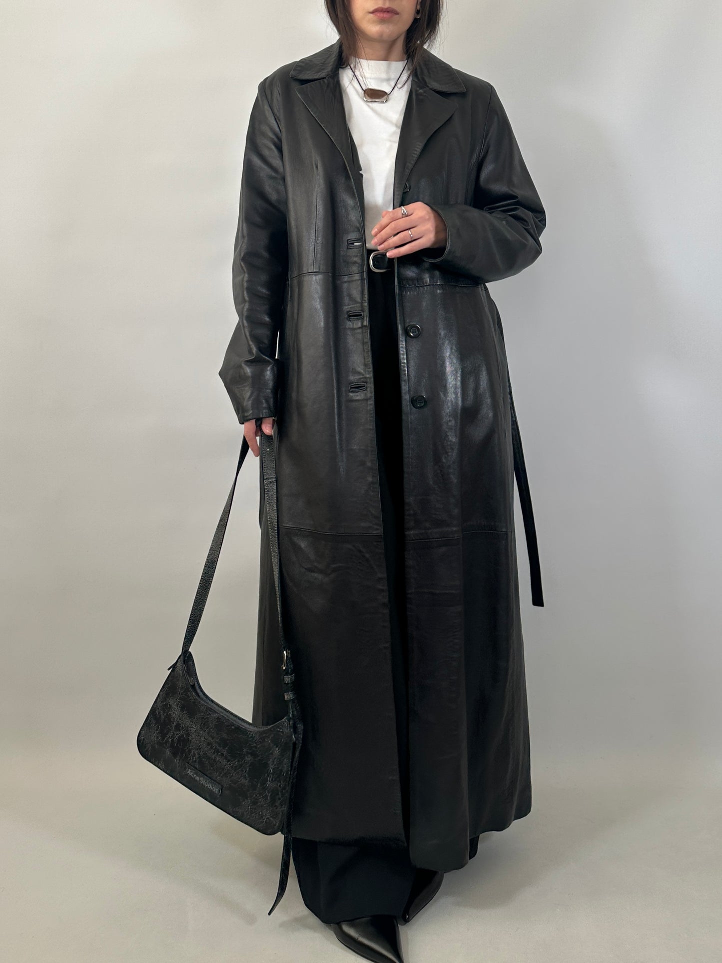 Extra-Long Soft Leather Coat