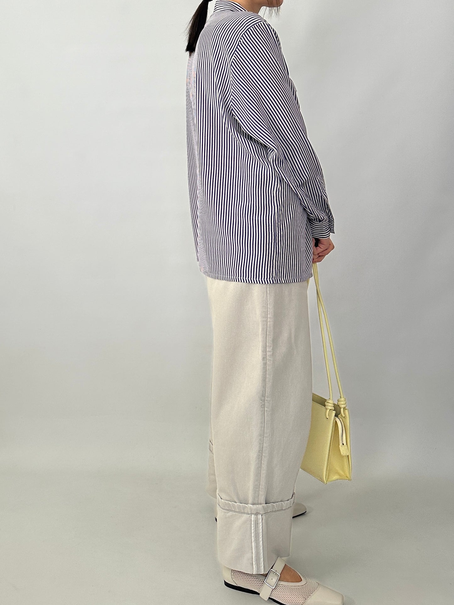 Pure silk striped shirt